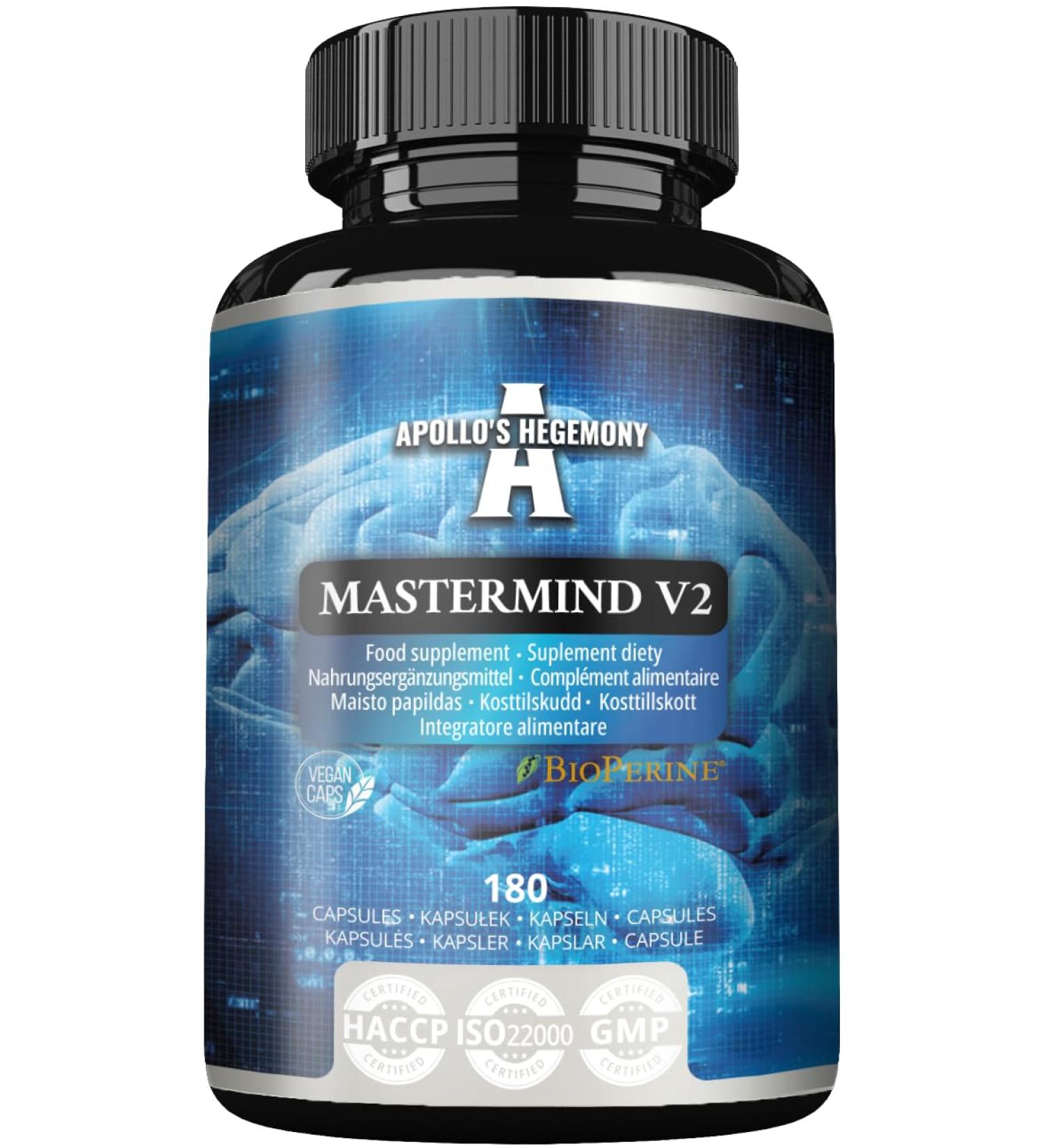 APOLLO'S HEGEMONY Mastermind v2 180 Capsules - for Advanced Mental Performance - Supports Cognitive Function and Alertness - from Capsule 180 Count (Pack of 1) - Buy Online on GoSupps.com