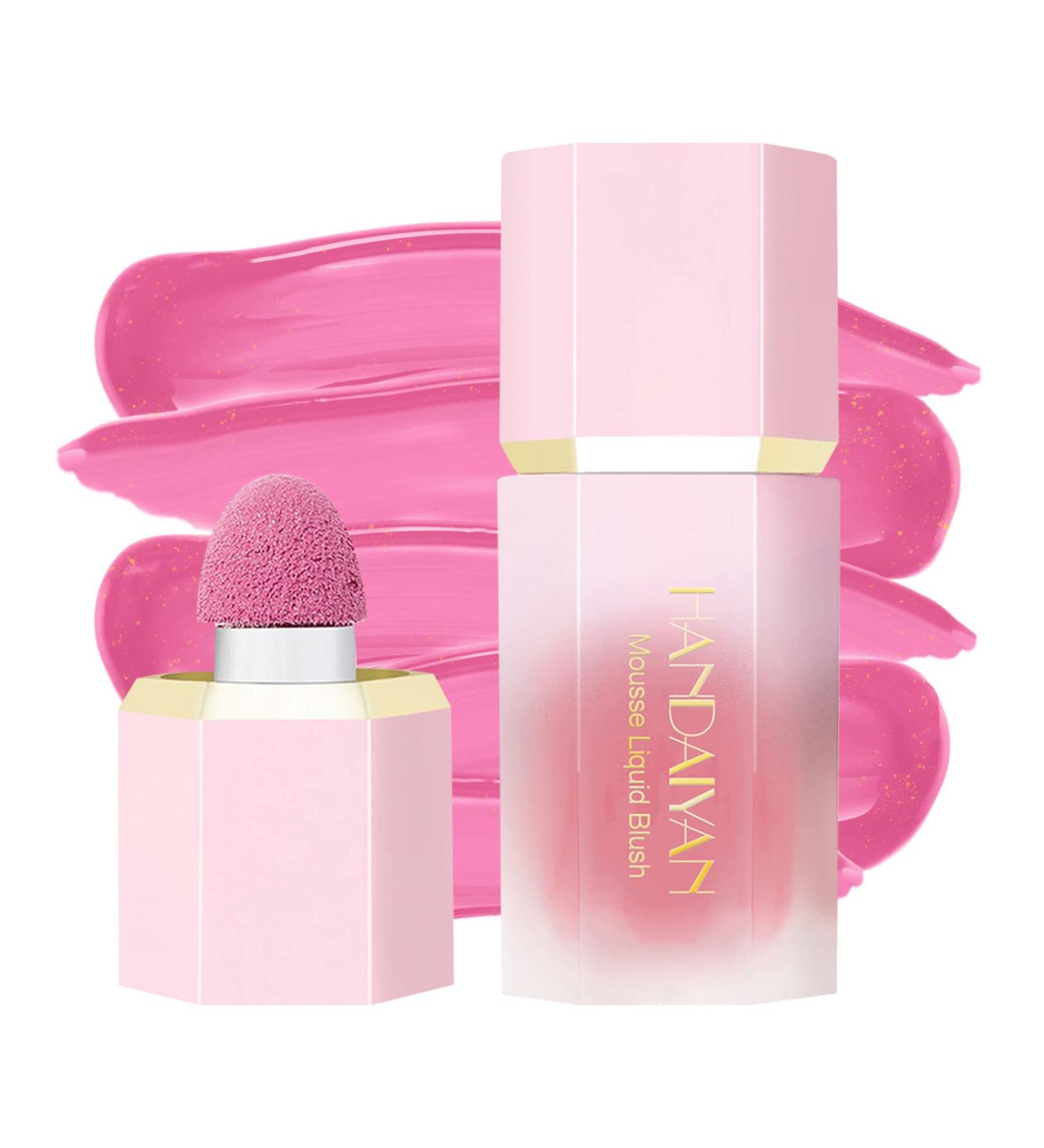 HANDAIYAN Blush Stick Liquid Blush High Pigment Weightless Long-Wearing Natural-Looking Dewy Finish Skin Tint Cheek Tint Makeup (01#Love Cake with Fine Glitter) - Buy Online on GoSupps.com