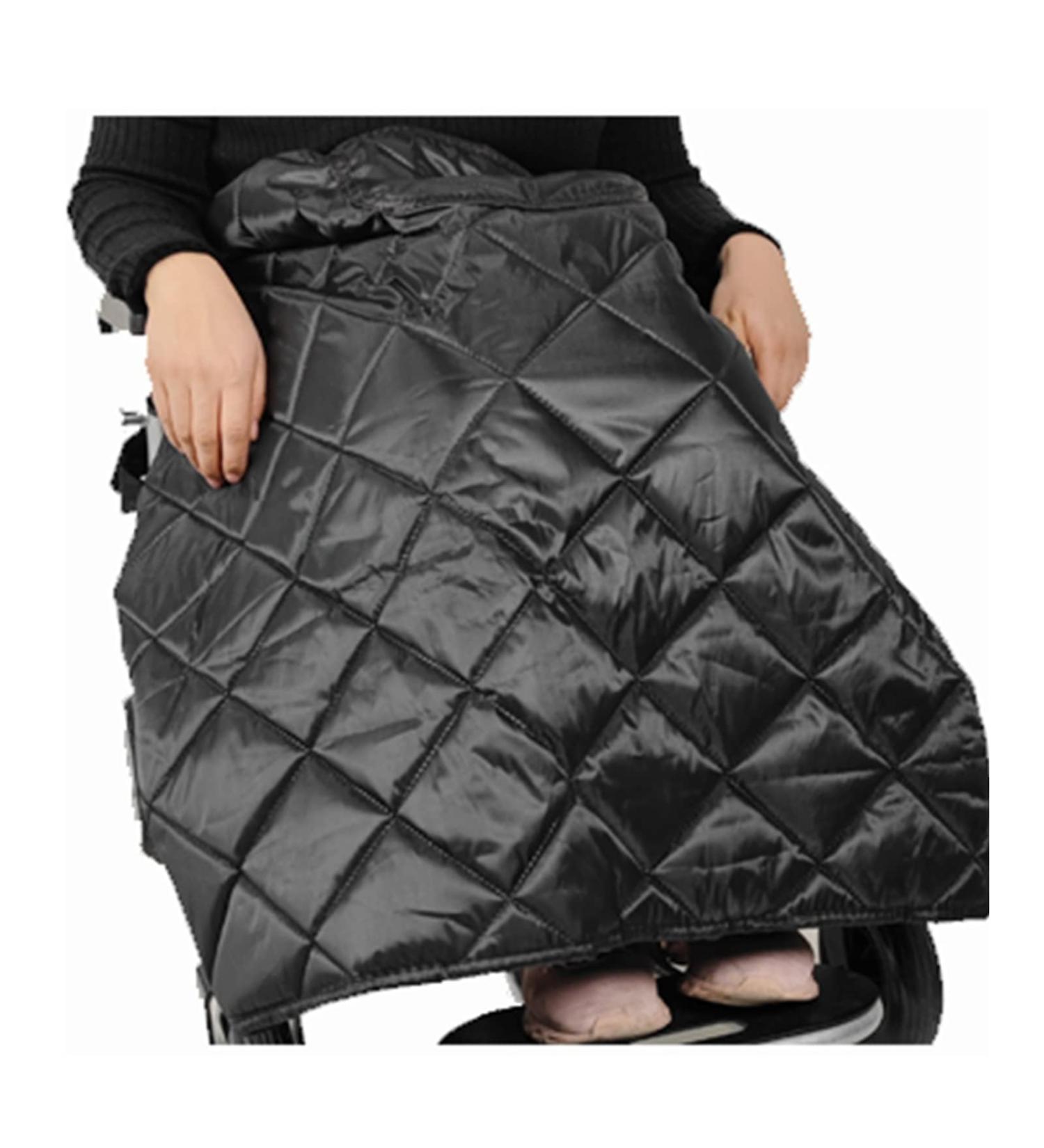 Winter Thicken Wheelchair Full Body Warm Blanket | Waterproof Wearable Wheelchair Blanket with Sleeves and Pocket for Adults | Wheelchair Leg Blankets for The Aged Patient Black Half body - Buy Online on GoSupps.com