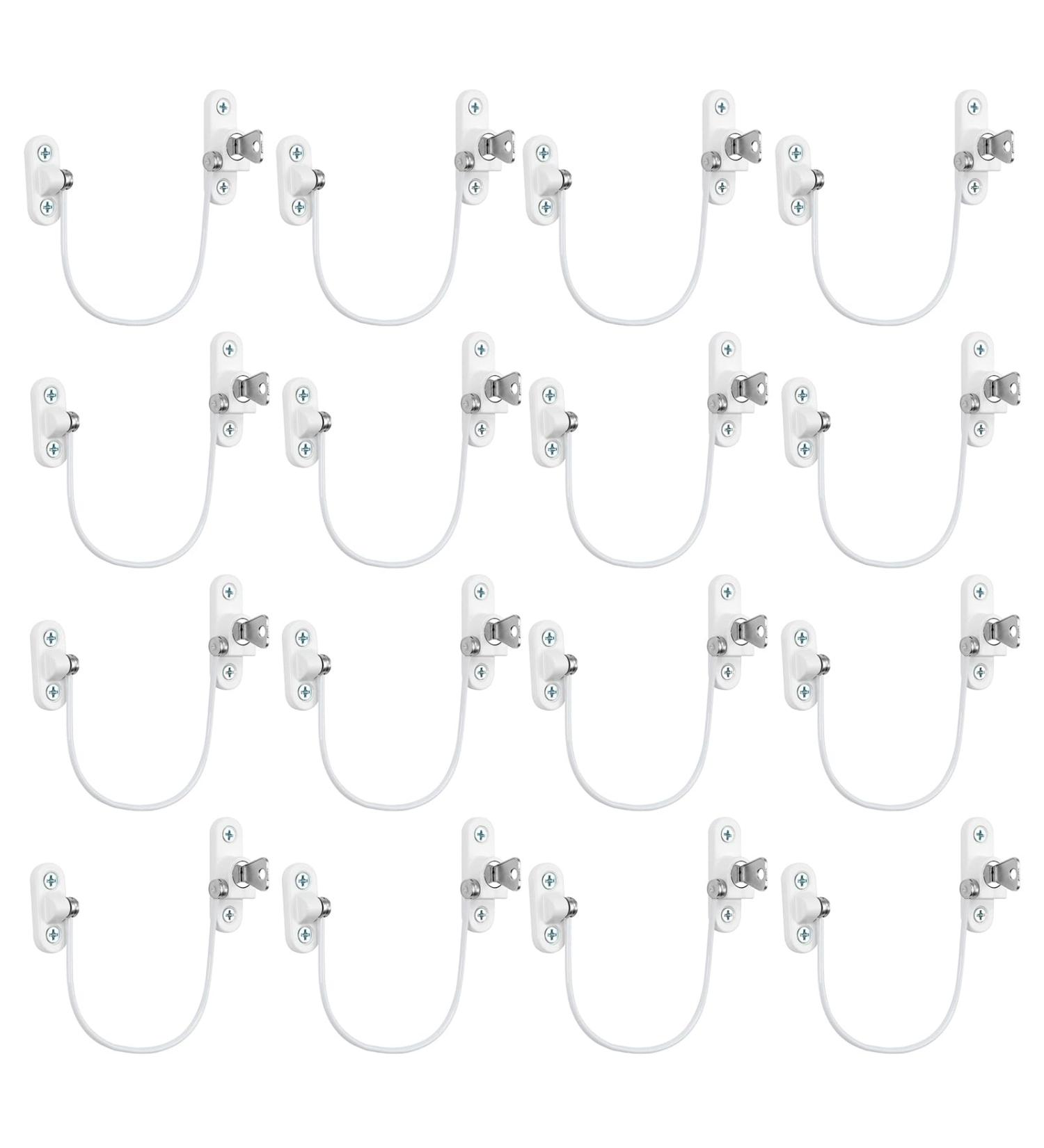 16Pcs Window Restrictor Locks for Kids Window Restrictors UPVC Baby Security Window Locks with Screws Keys for Baby Child Children Safety Window Locks Door Locks for Home Public School and Commercial 16pcsWhite - Buy Online on GoSupps.com