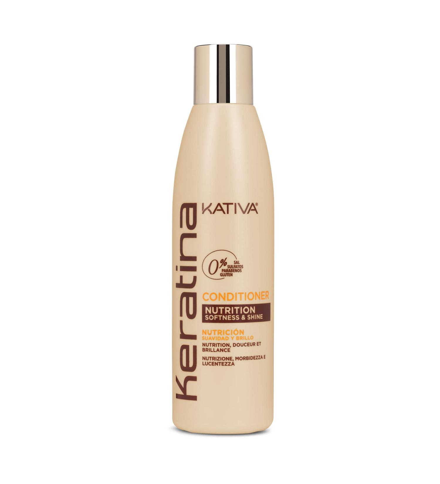 KATIVA Hair Conditioner 8.45 Fl Oz - Rebuild & Strengthen Damaged Hair Sulfate Free Gluten Free Paraben Free Salt Free Hydrolyzed Keratin & Ceramides for Soft Shiny Nourished Hair | International Shipping Available - Buy Online on GoSupps.com