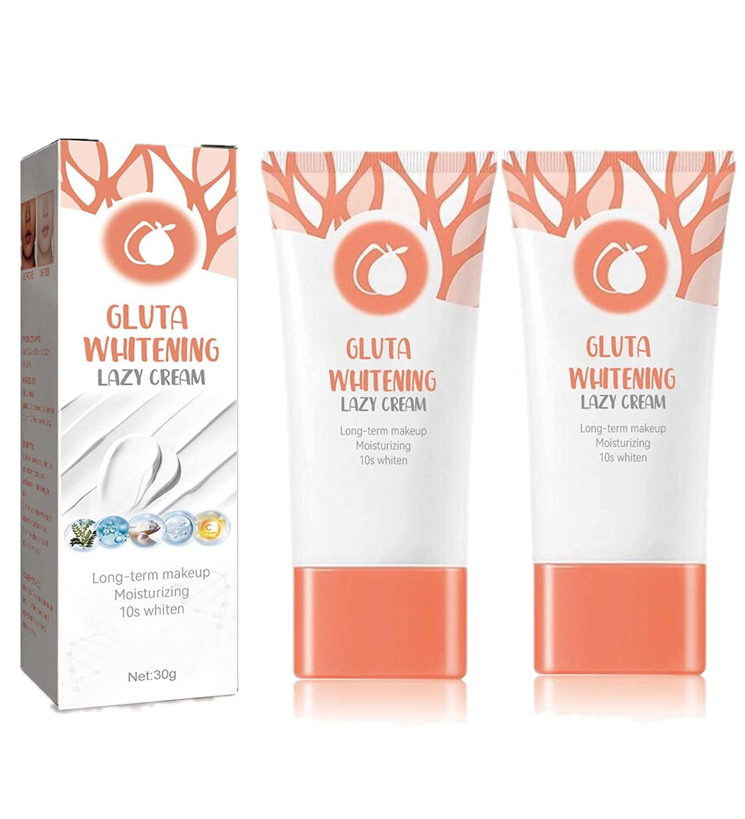 Kwiphiny Gluta Whitening Lazy Cream Orange Exfoliating Whitening Gel Gluta Whitening Facial Cream Whitening Facial Cream Lotion Moisturizing Lazy Cream 2pcs - Buy Online on GoSupps.com
