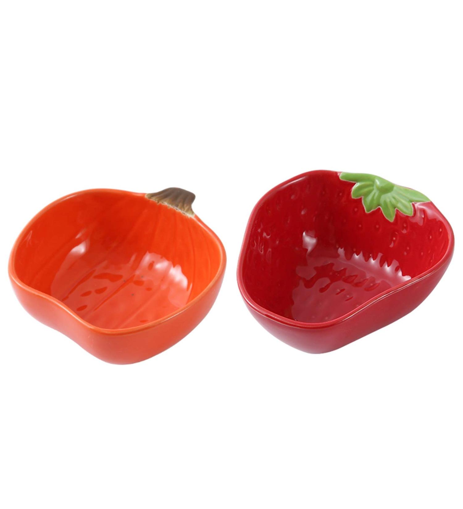 Bowls for Kitchen Exquisite Fruit Shape Snack Dish Ceramic Soy Sauce Dipping Bowls Side Dishes for Snack Sushi Fruit Appetizer Dessert 2pcs Dip Bowls (Color : Brass) (B) - Buy Online on GoSupps.com