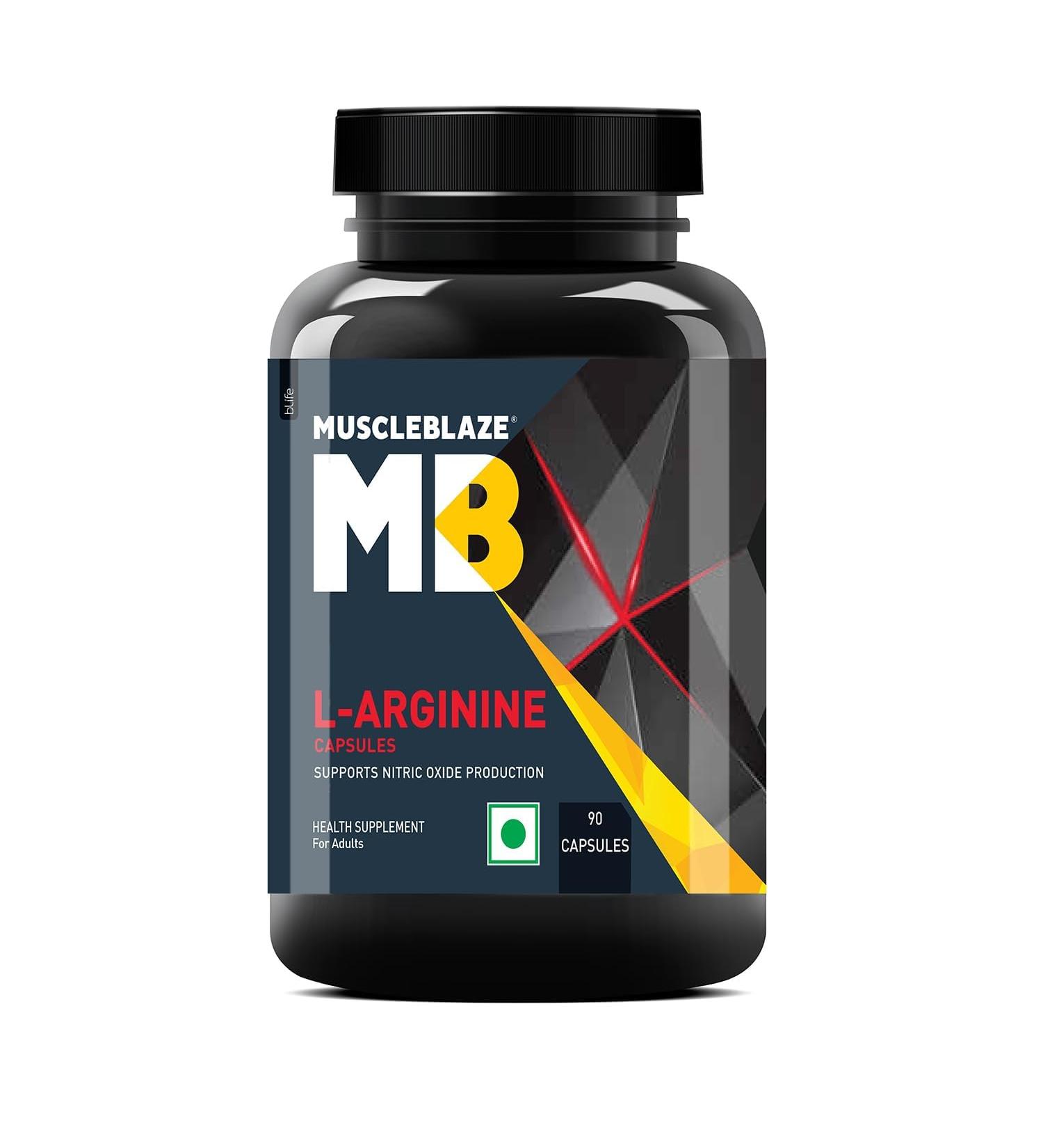 Generic L-Arginine Supports Nitric Oxide Production Pack of 90 Capsules - Buy Online on GoSupps.com