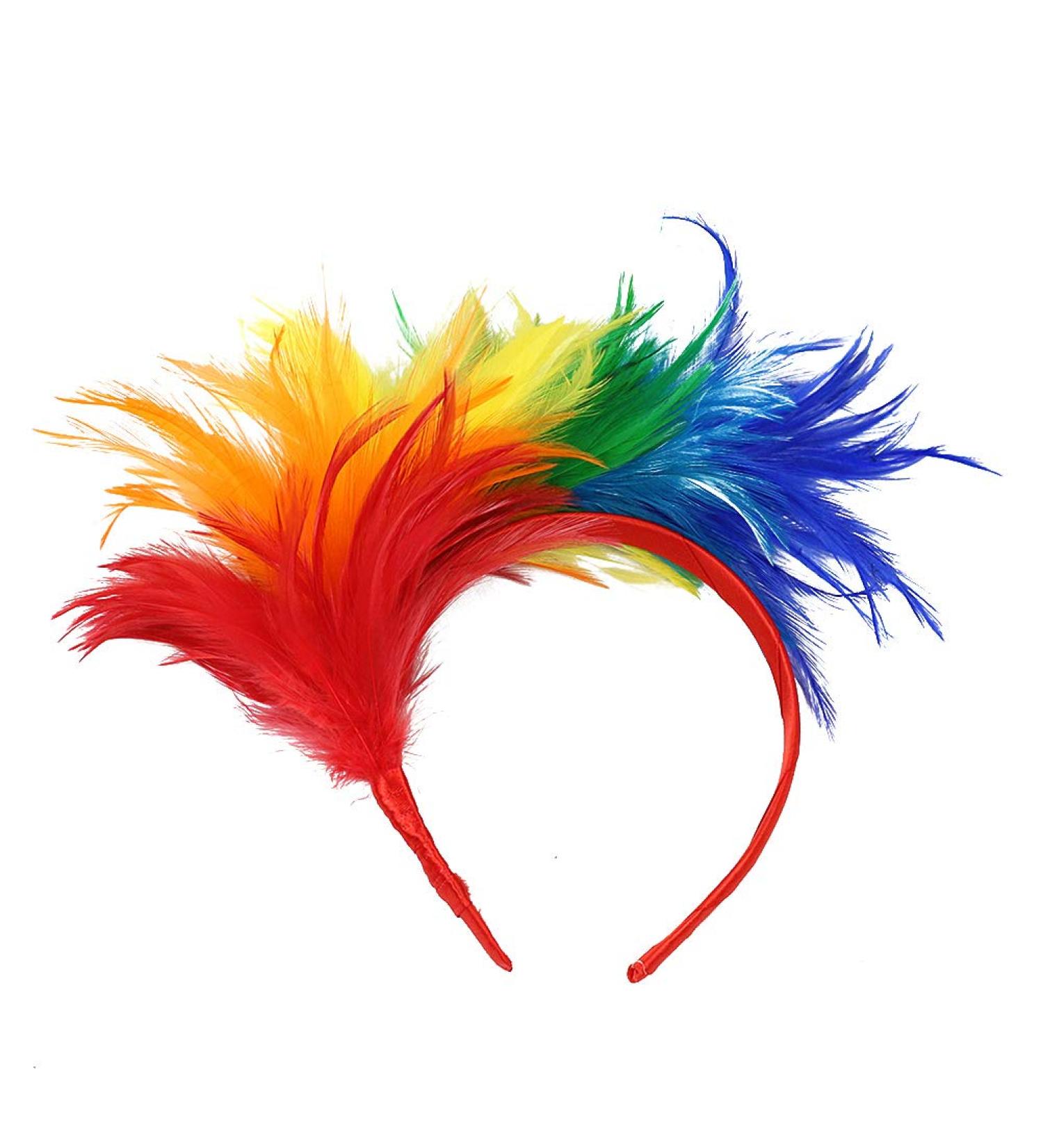 Lurrose 20s Vintage Feather Headband - Colorful Wedding & Gatsby Costume Accessories - Buy Online on GoSupps.com