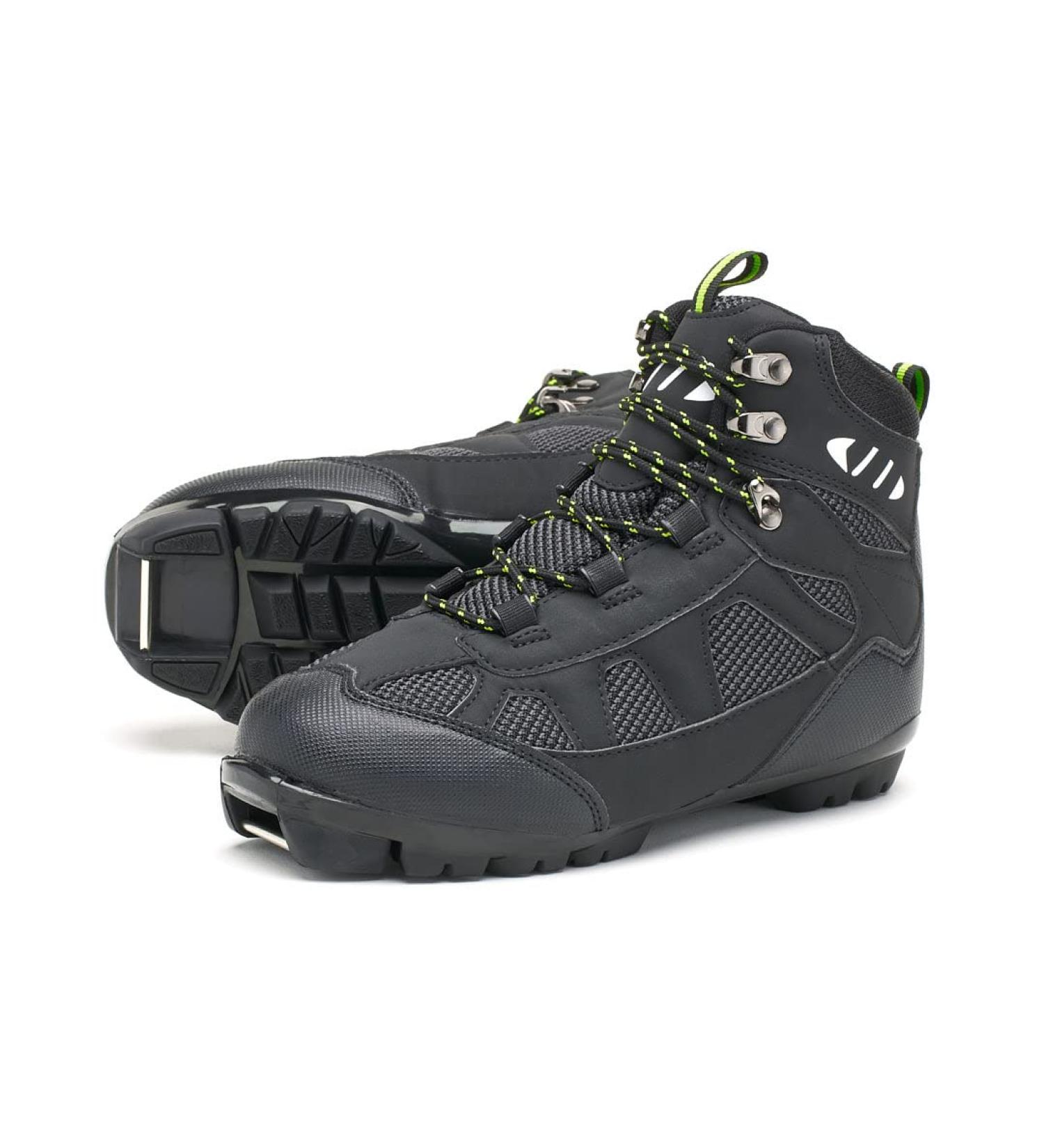 Whitewoods Junior 302 NNN Nordic Ski Boots 34 Black/Green - Insulated for Cross Country Adventure - Buy Online on GoSupps.com