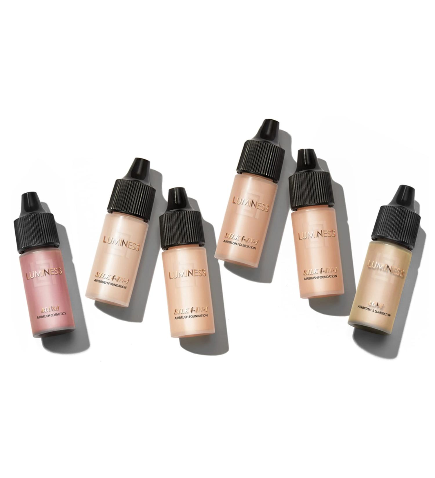 Buy Luminess Silk 4-in-1 Airbrush Foundation Makeup Starter Kit | Medium Coverage 6-Piece Set - International Shipping Available - Buy Online on GoSupps.com