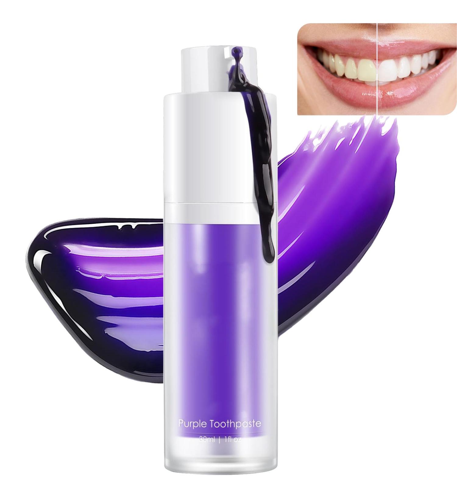 Purple Teeth Whitening Mouthwash Color Corrector Purple Toothpaste for Teeth Whitening Tooth Stain Removal Purple Toothpaste (1 PCS) - Buy Online on GoSupps.com