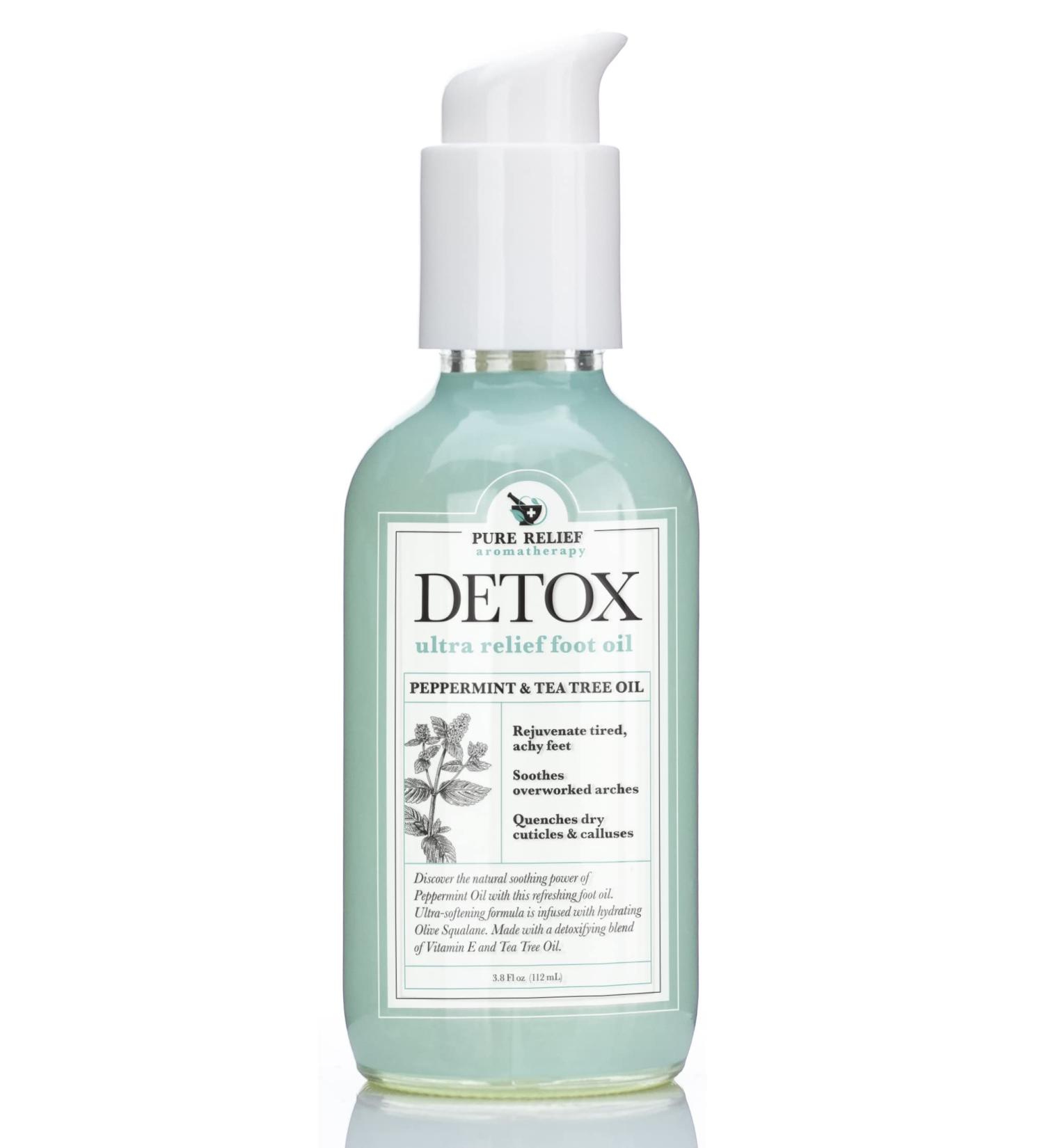 Foot Massage Oil for Sore Muscles - 3.8 Oz Peppermint & Tea Tree Infused Foot Spa Oil - Soothing Skin & Muscle Relief by Pure Relief - Buy Online on GoSupps.com