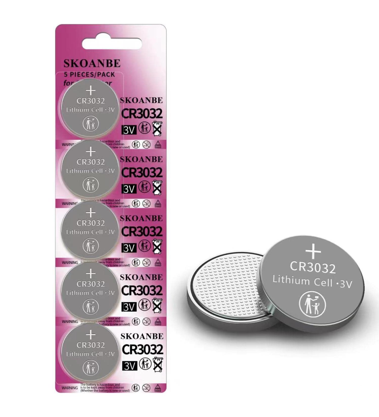 SKOANBE CR3032 Button Coin Cell Battery-5Packs