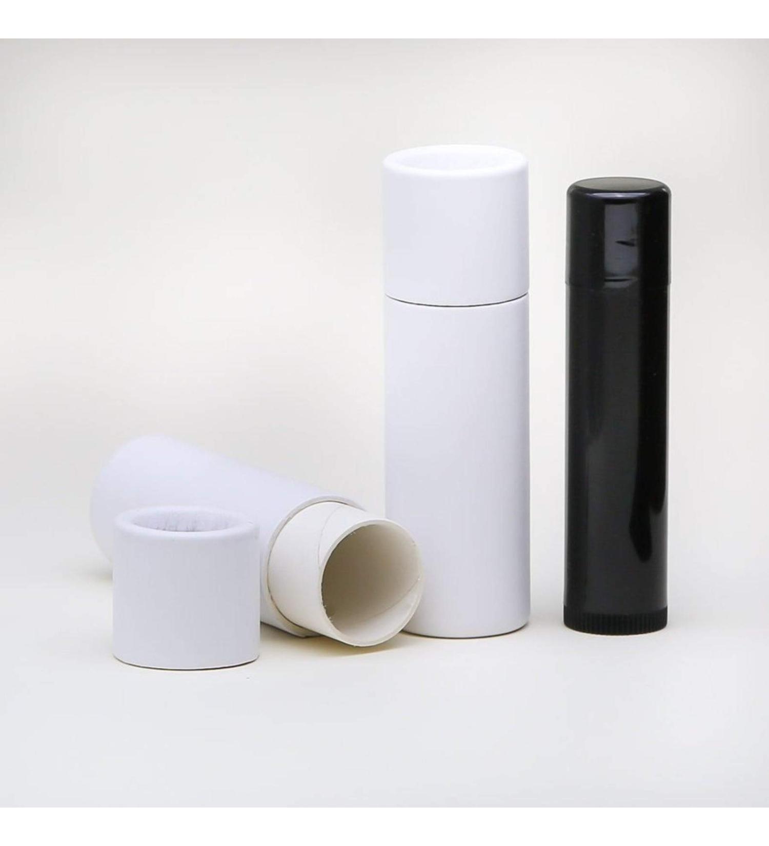 1/3 OZ White Kraft Paperboard Lip Balm/Salve/Cosmetic/Lotion Tubes x300