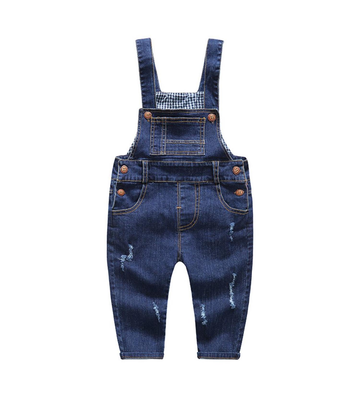 KIDSCOOL SPACE Baby & Little Boys/Girls Water Washed Ripped Soft Denim Overalls 12-18 Months Blue-1974 - Buy Online on GoSupps.com