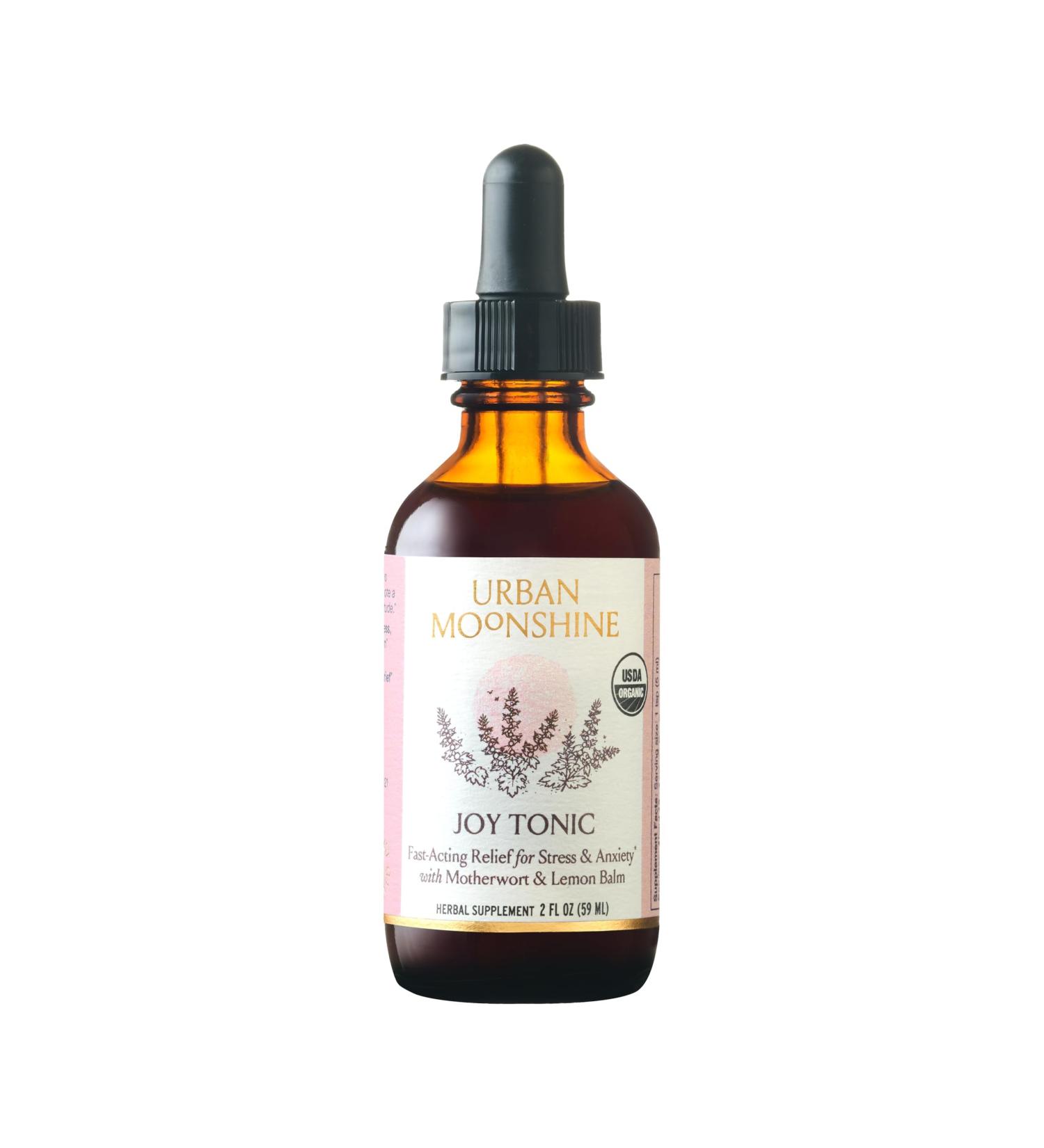 Urban Moonshine Joy Tonic - Fast-Acting Stress Relief with Motherwort & Lemon Balm - Daily Nervous System Support & Mood Elevation - Gluten-Free Herbal Supplement - 2 Fl Oz - Buy Online on GoSupps.com