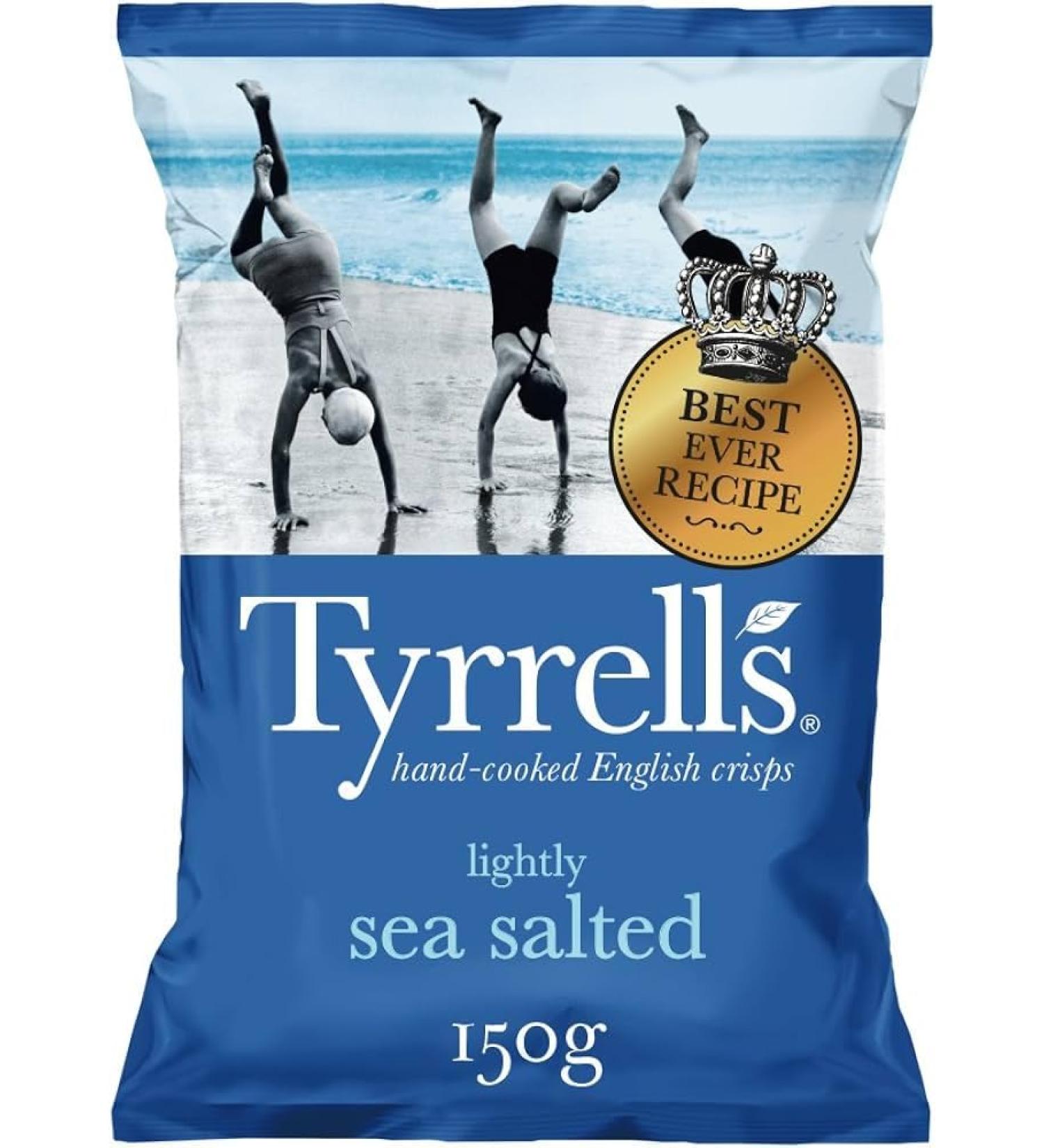 Wowboxme Tyrrells Pack of 8 Lightly Salted Seafood Crisps 150g