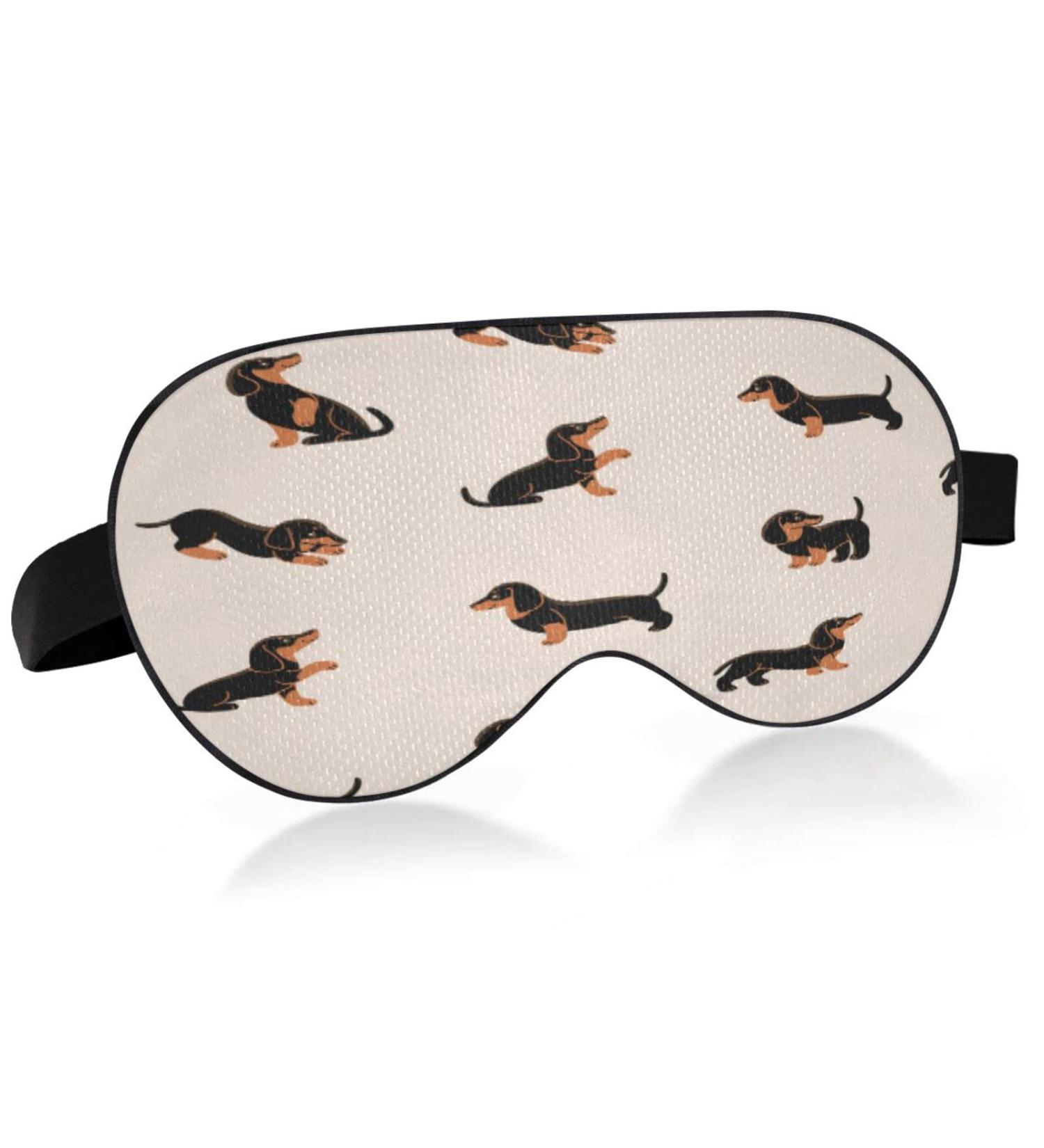 Cute Dachshund Breathable Eye Mask | Sleep Cover for Summer | Elastic Contoured Blindfold for Men & Women | Ideal for Travel - Buy Online on GoSupps.com