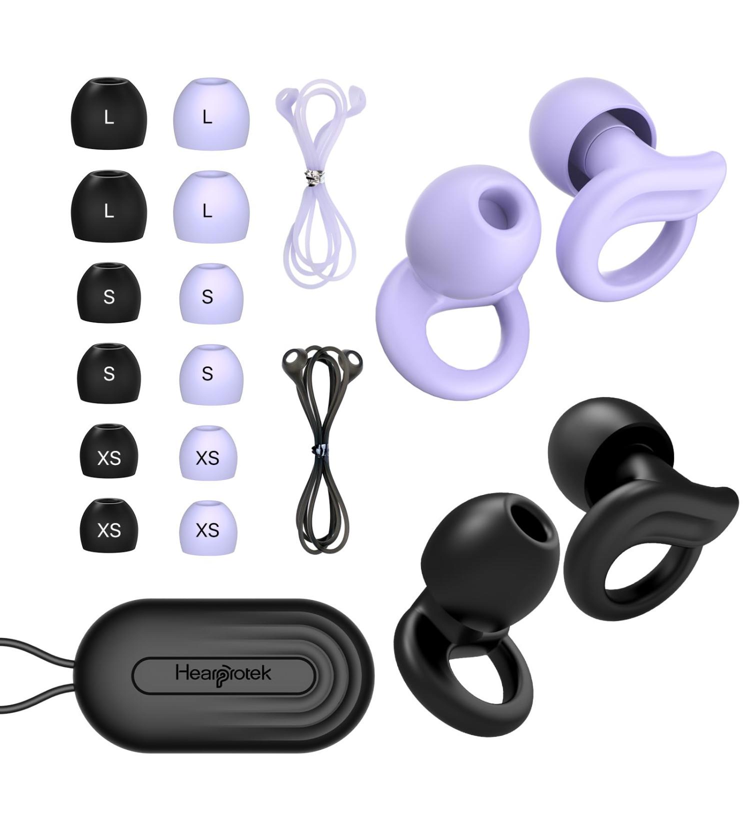 Buy Hearprotek Ear Plugs for Sleeping - 2 Pairs Reusable Soft Ear Protection for Noise Reduction & Tinnitus Relief - Ideal for Sleep Snoring Study Travel - Violet - Buy Online on GoSupps.com