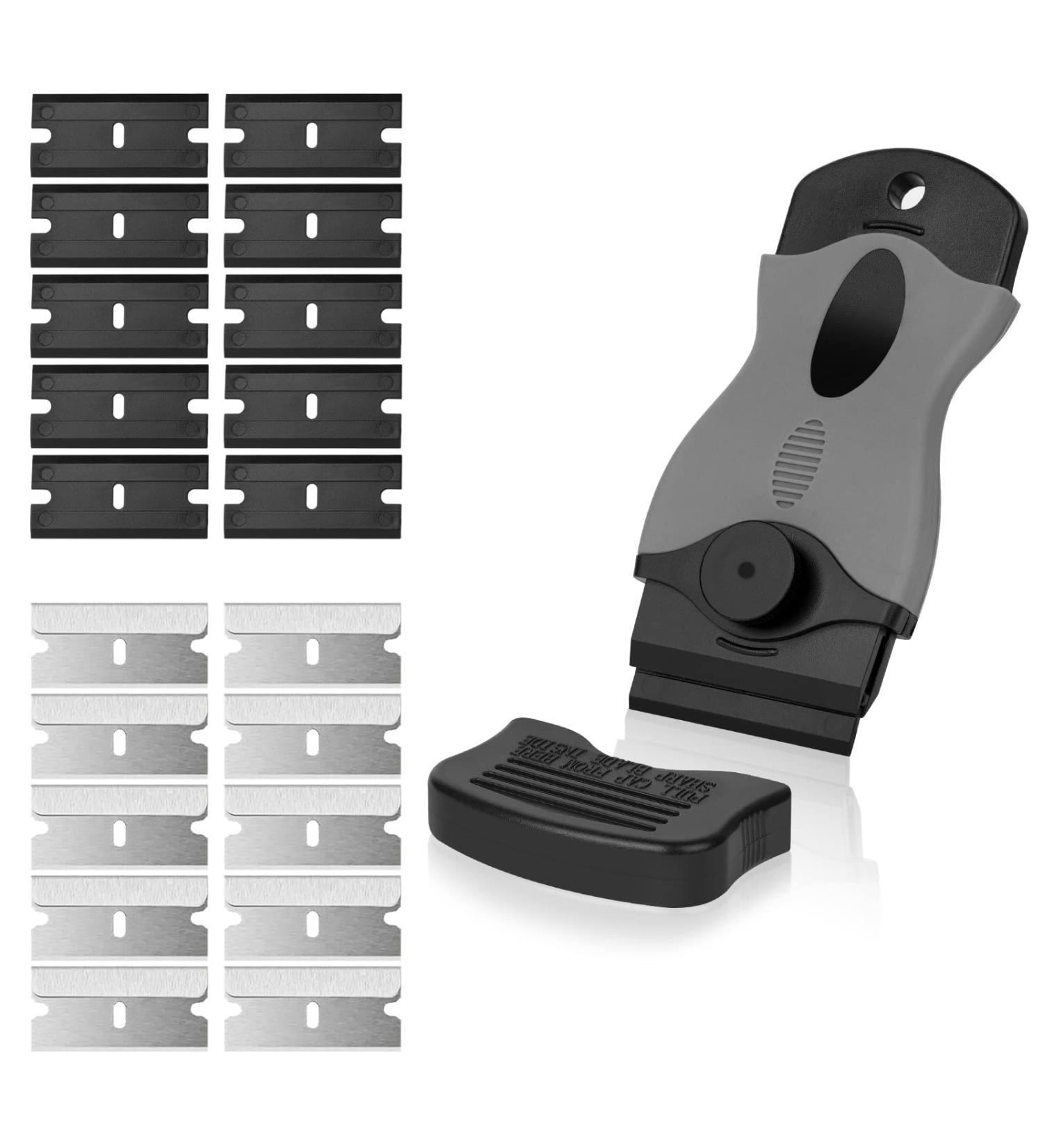 Flintronic Ceranium Field Scraper Set - 20 Stainless Steel & Plastic Blades for Kitchen & Stove Cleaning - Durable Glass Ceramic Scraper Tool - Buy Online on GoSupps.com