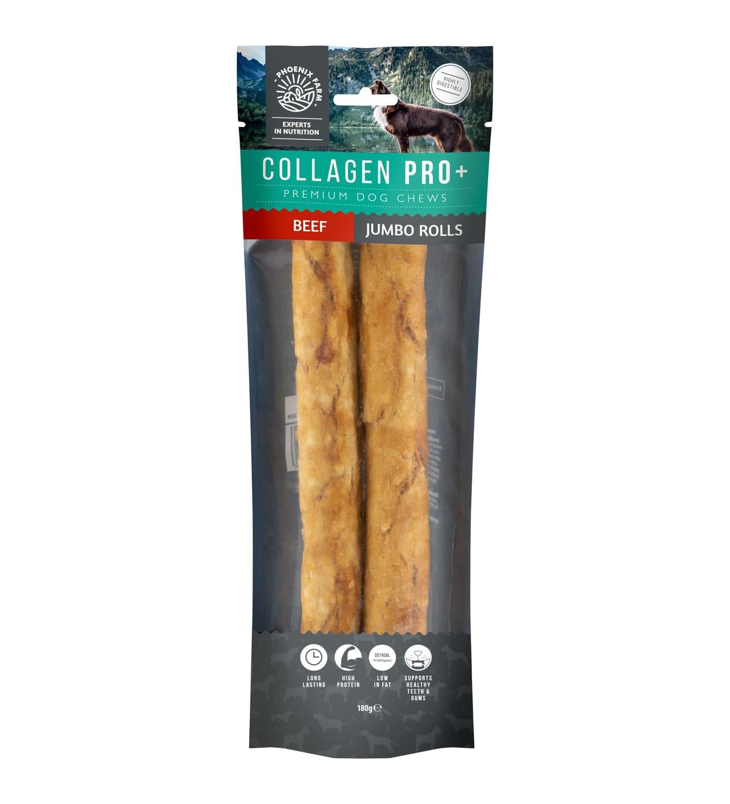 Collag Pro+ Dog Chews 2pk - Beef Jumbo Rolls