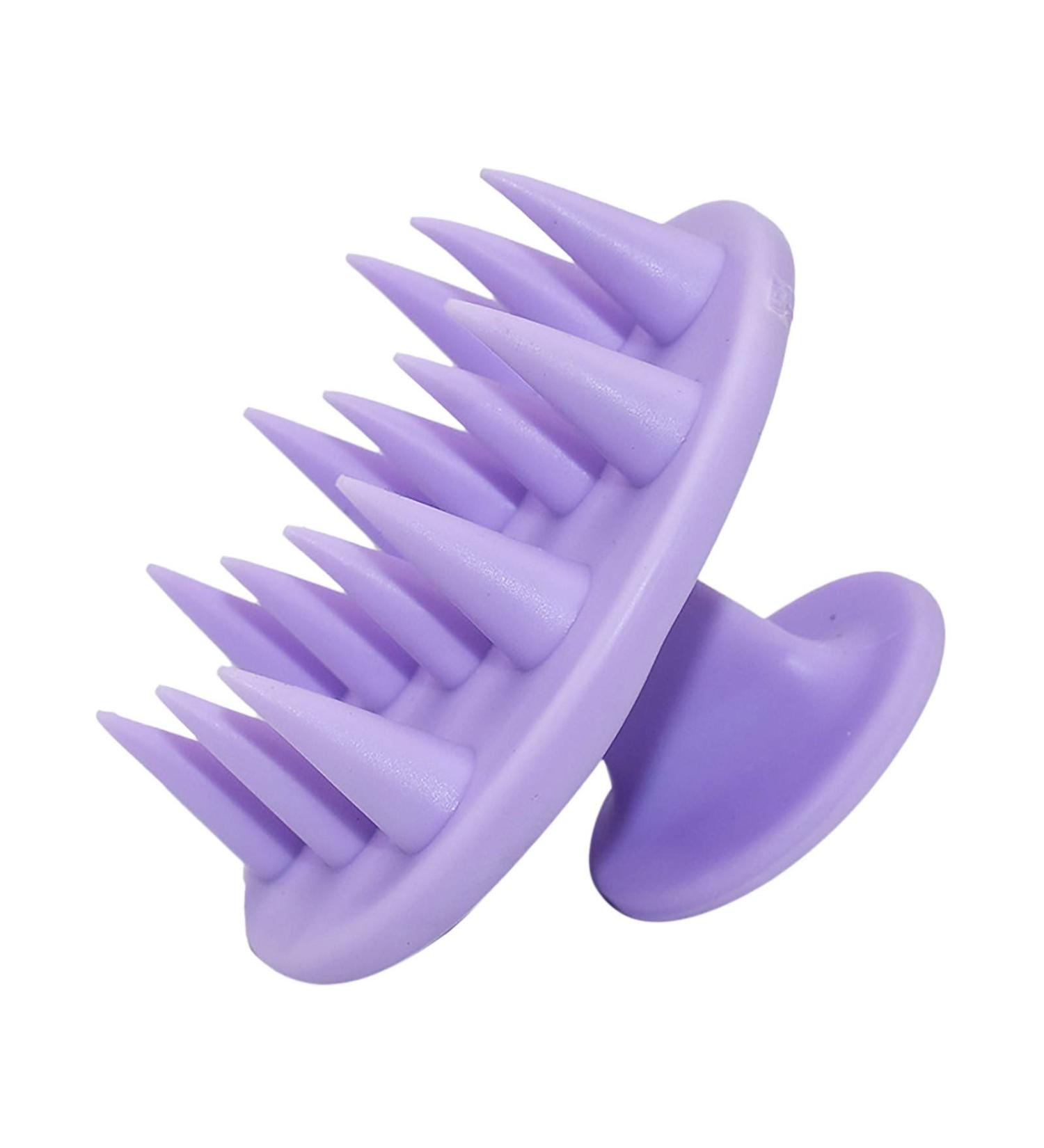 Scalp Massage Brush | Wet & Dry Hair Washing Brush for Peeling & Head Massage | Silicone Ridge Care for Healthy Hair & Dandruff-Free Scalp | Stimulates Hair Growth - Purple - Buy Online on GoSupps.com