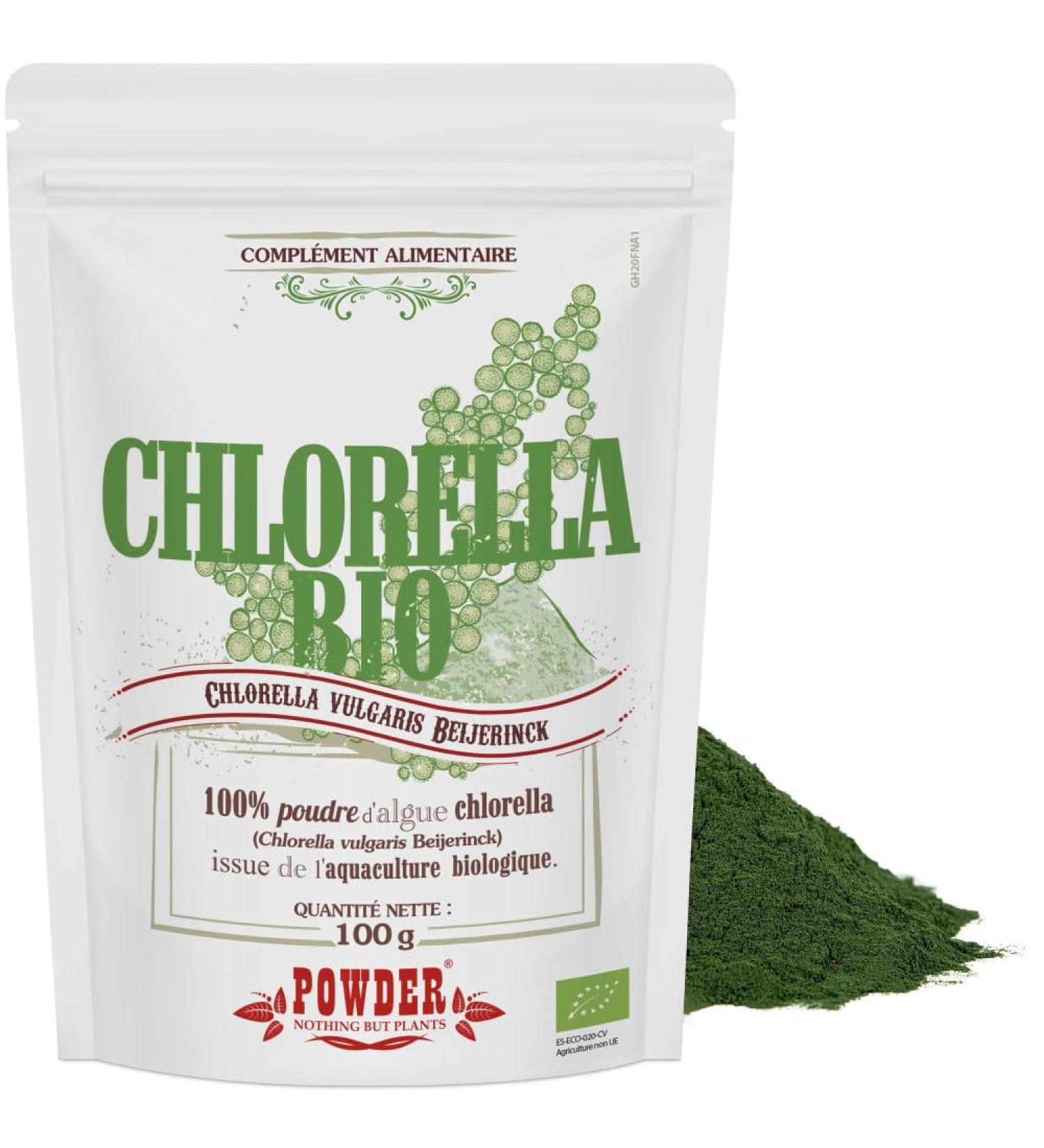 Organic CHLORELLA POWDER * 25 servings/Chlorella powder 100g * Antianemic energy hepatoprotective immune system * Satisfied Guarantee or Rembours * Made in France - Buy Online on GoSupps.com