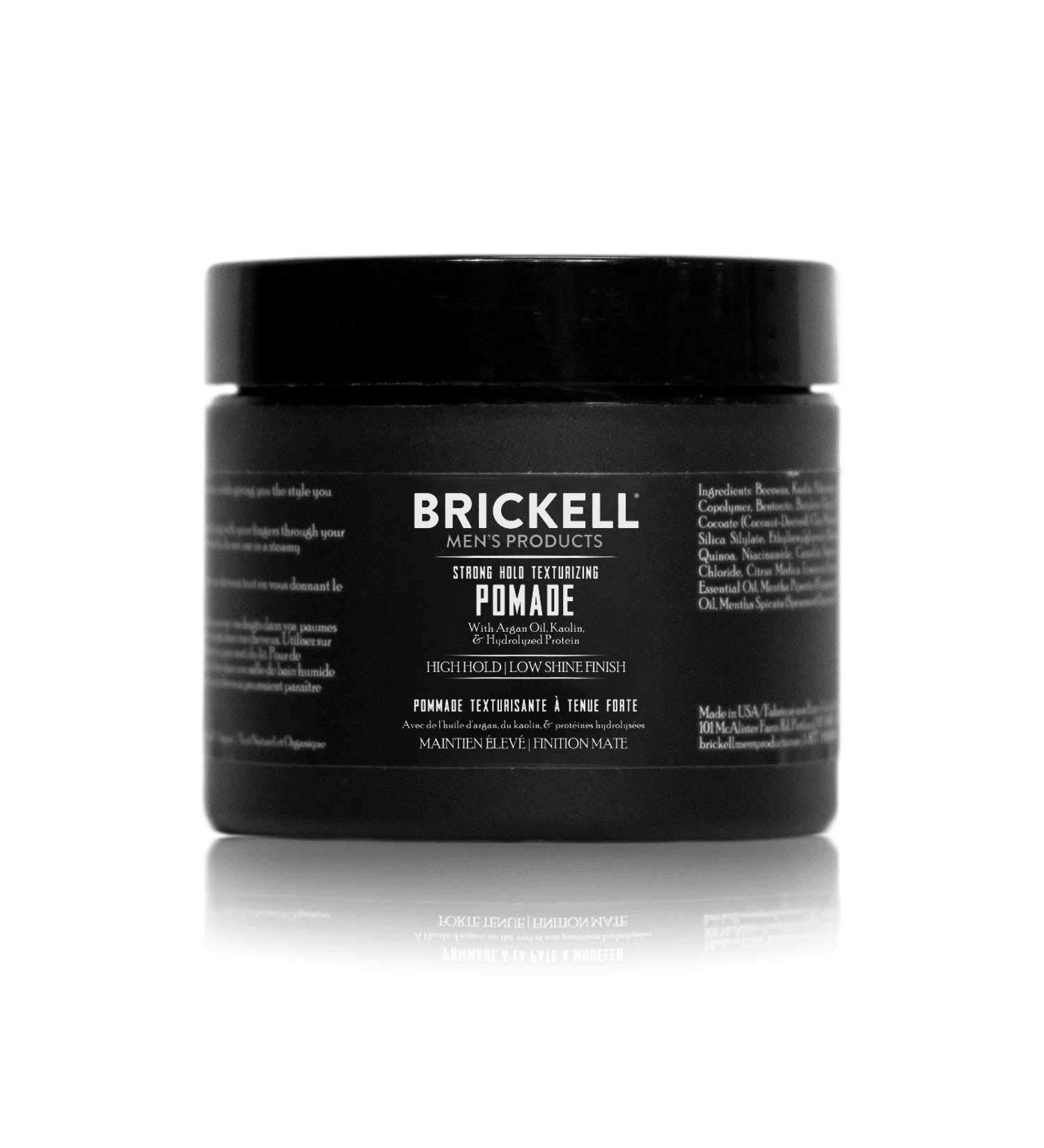 Brickell Men's Strong Hold Texturizing Pomade - Natural & Organic Fiber Pomade (2oz) - Scented - Buy Online on GoSupps.com
