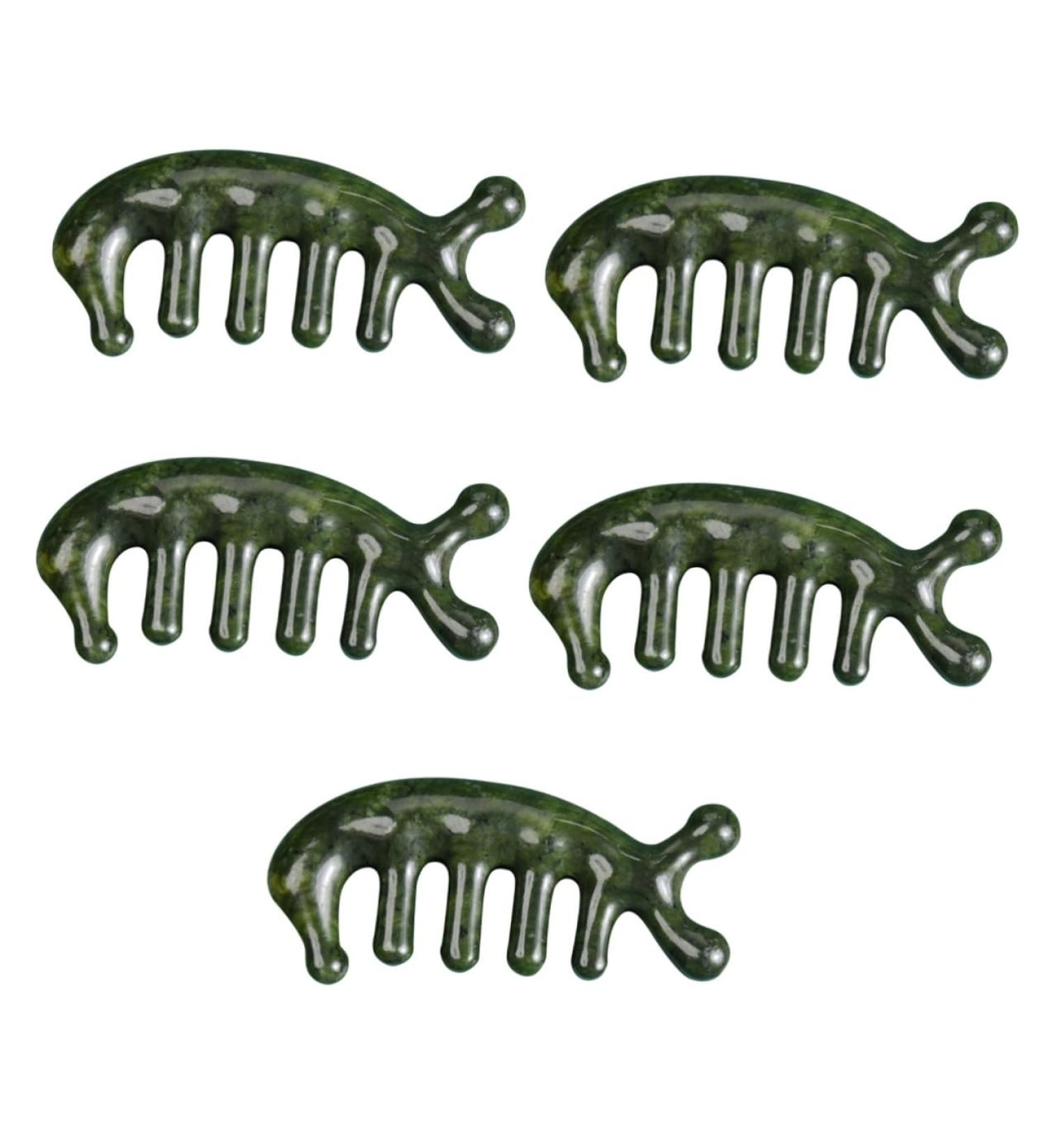 Frcolor 5-Pack Jade Massage Combs - Reliable 3D Massage Tools for Relaxation | Premium Jade Craft - Buy Online on GoSupps.com