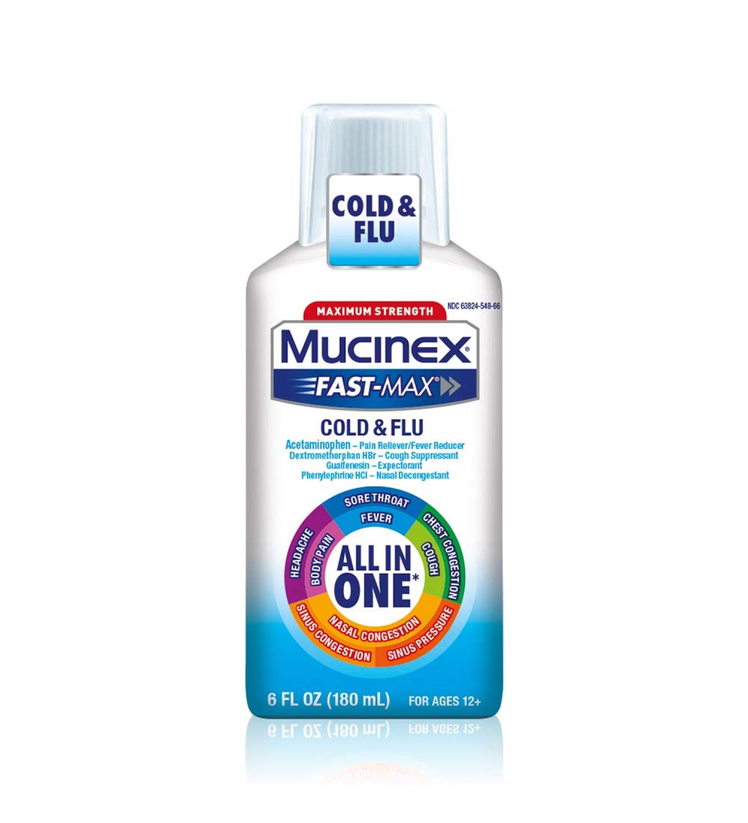 Mucinex Fast-Max Adult Severe Cold Liquid 6oz - Fast Relief Formula - Buy Online on GoSupps.com