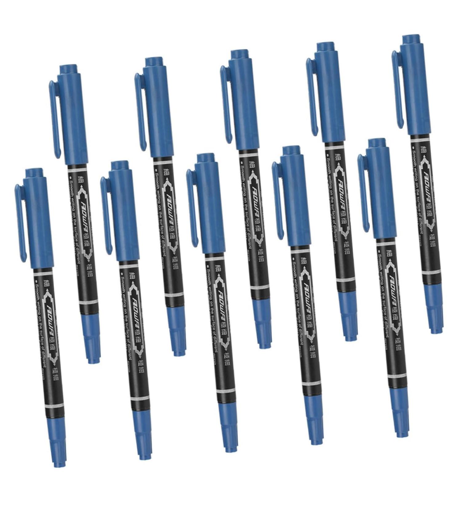 FOMIYES 10pcs Eyebrow Pen Beauty Lip Mapping Pen Cosmetic Liner Pen Ink Portable Plastic 13.9x1.8cm Blue - Buy Online on GoSupps.com