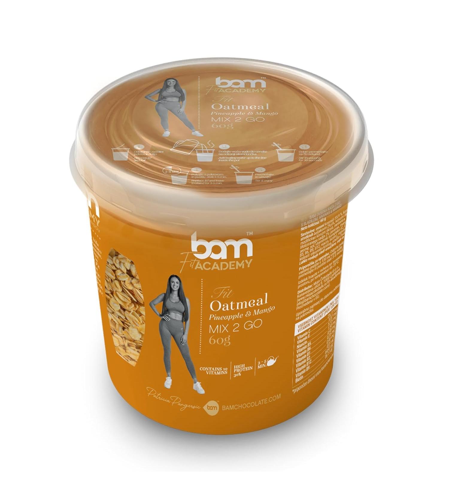 BAM Avoine Instantan e 2 GO Flocon d Avoine 60 g pour Petit D jeuner ou Snack Riche en Fibres avec Prot ines Whey Ananas-mangue Ananas-mangue 60 g (Lot de 1) - Buy Online on GoSupps.com