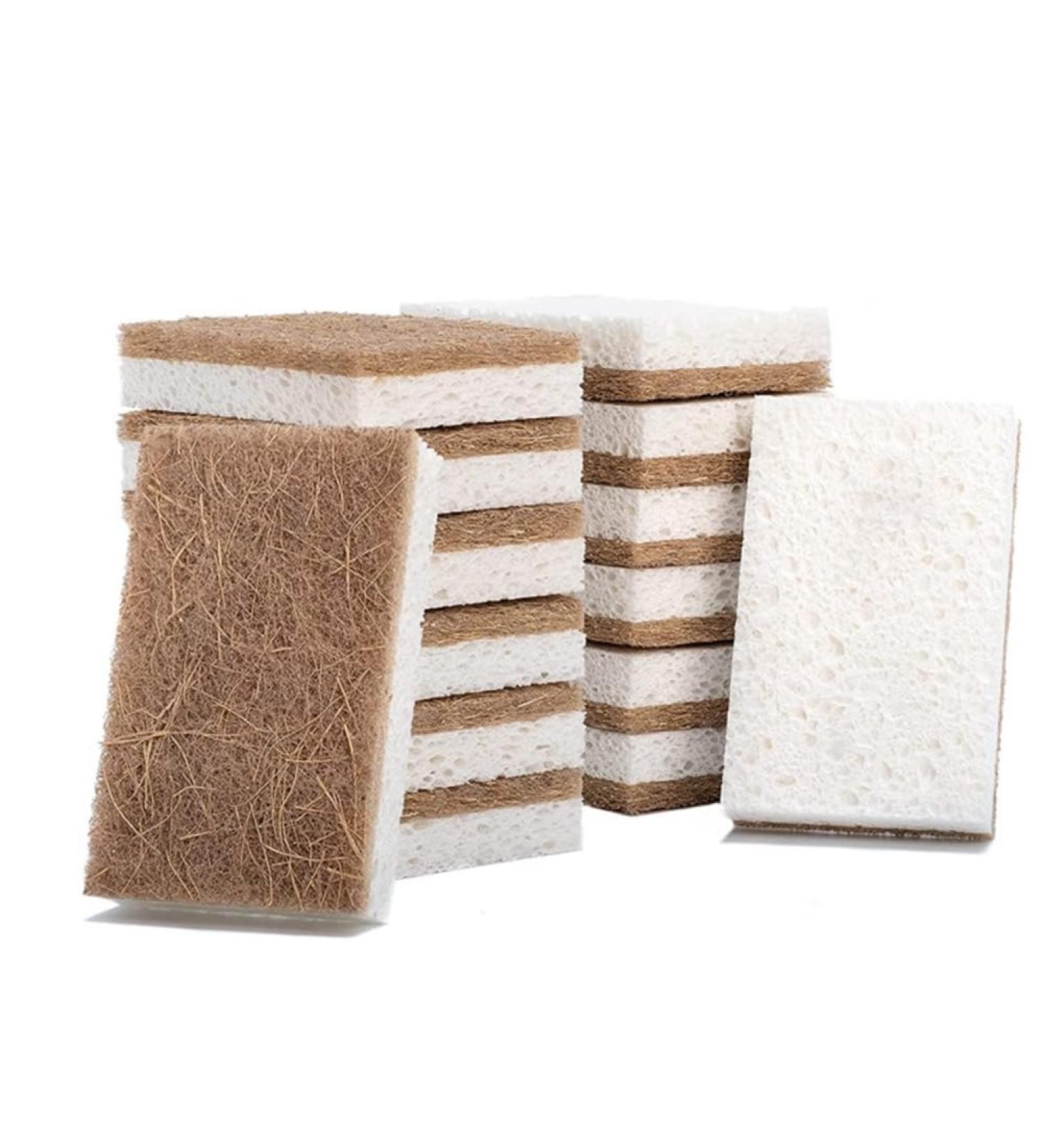 rumoe 16Piece Biodegradable Compostable Cellulose Kitchen Sponges Coconut Scrubber Eco Friendly Sponge for Dishes Cleaning - Buy Online on GoSupps.com