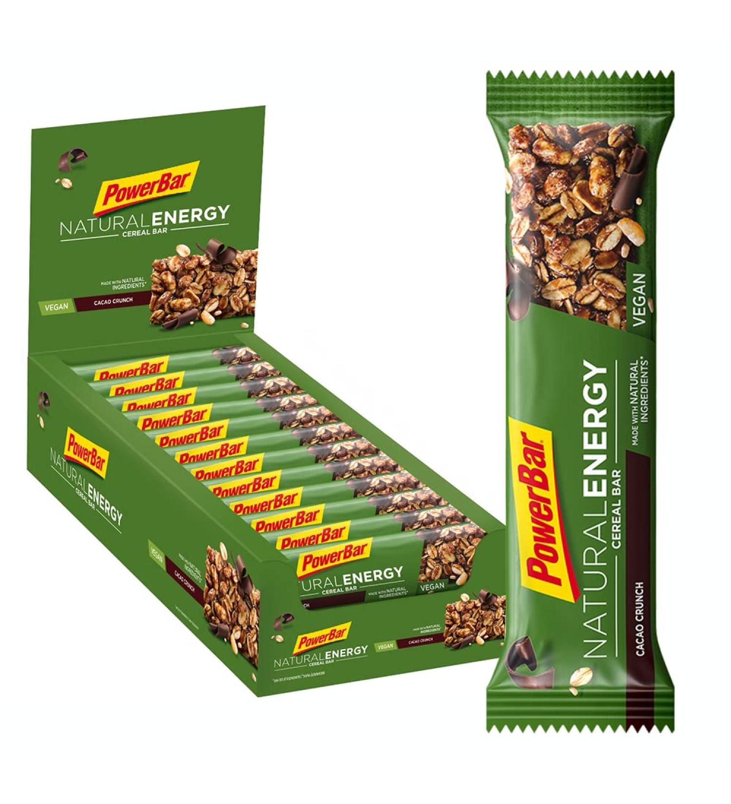 Powerbar Natural Energy Cereal Cacao Crunch 24x40g - Veganer Kohlenhydrat Energie Riegel + Magnesium - Buy Online on GoSupps.com