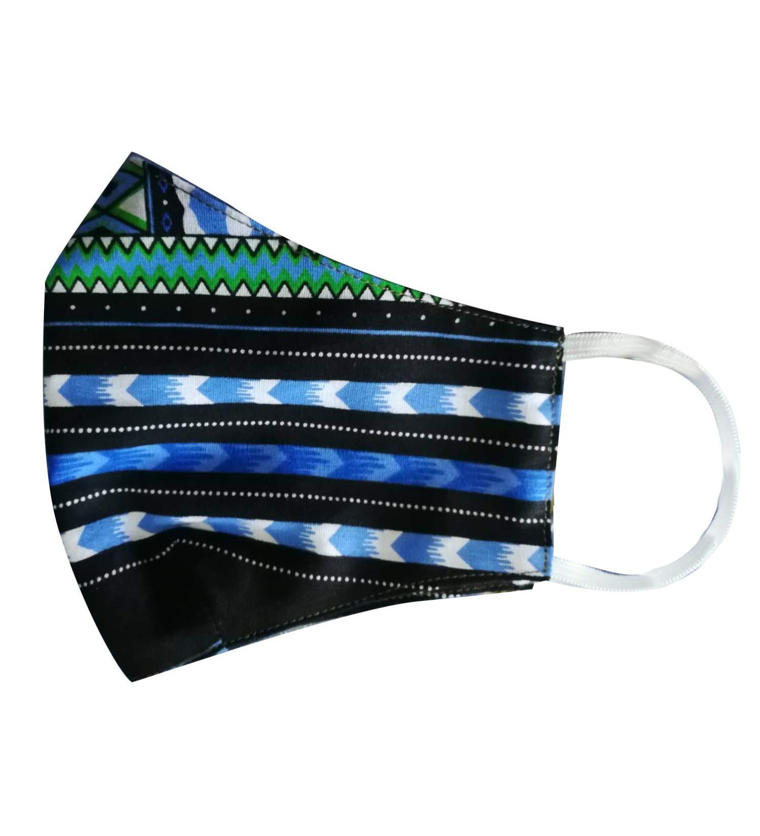 RaanPahMuang Reusable African Dashiki Batik Face Masks - 10-100pcs 2 Layer Fabric Masks for Kids & Adults - Buy Online on GoSupps.com