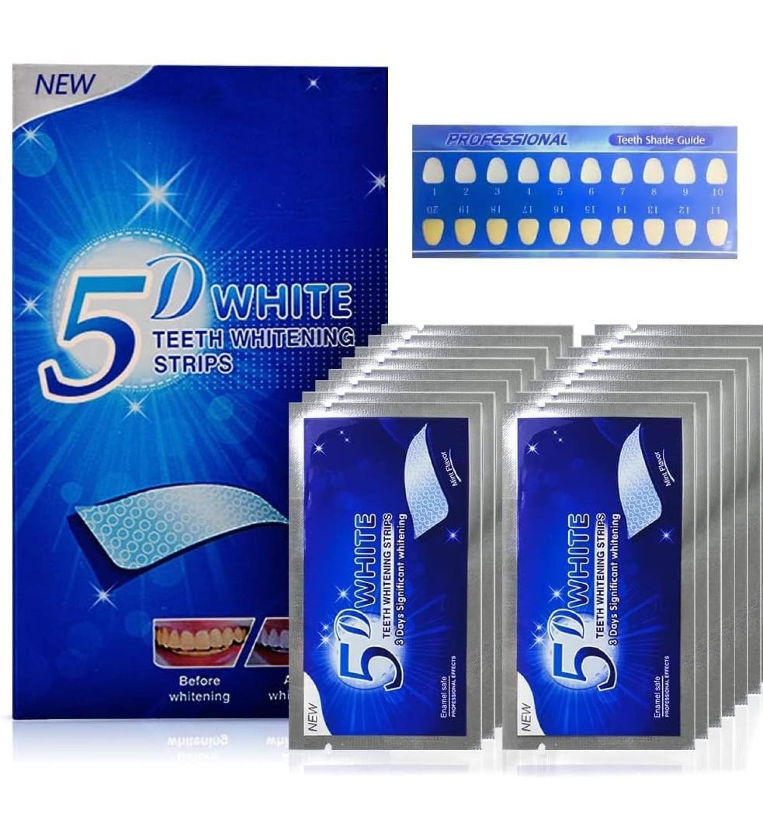 Whaline 28 Bandes blanchissantes pour dents sans peroxyde Formule non sensible Bandes blanchissantes sans danger pour l' mail avec go t menthe