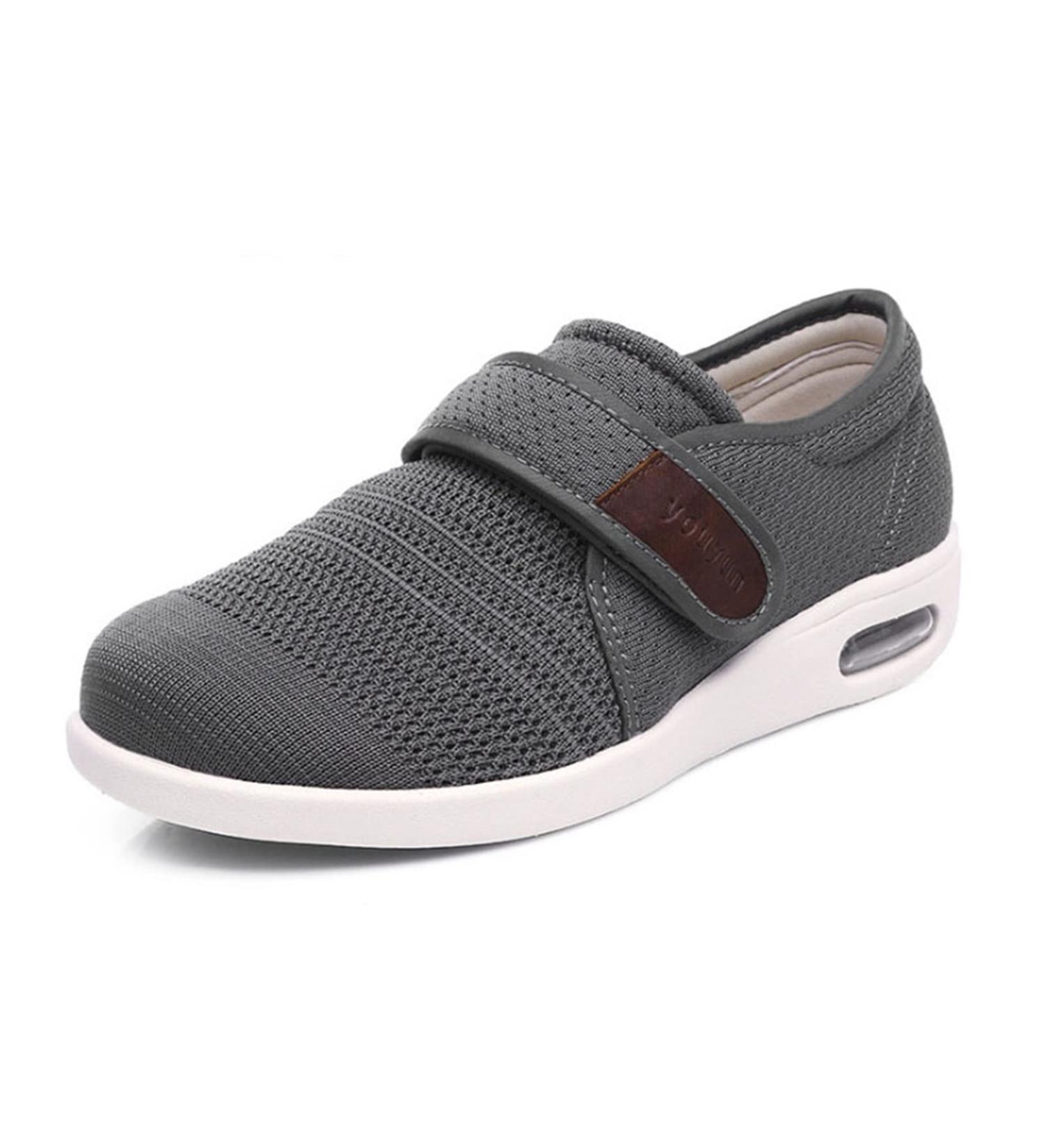 Men's Diabetic Wide Fit Memory Foam Slippers | Grey, Size 12 | Swollen Feet & Arthritis Relief | Edema Boots & Shoes - Perfect Gift for Parents - Buy Online on GoSupps.com
