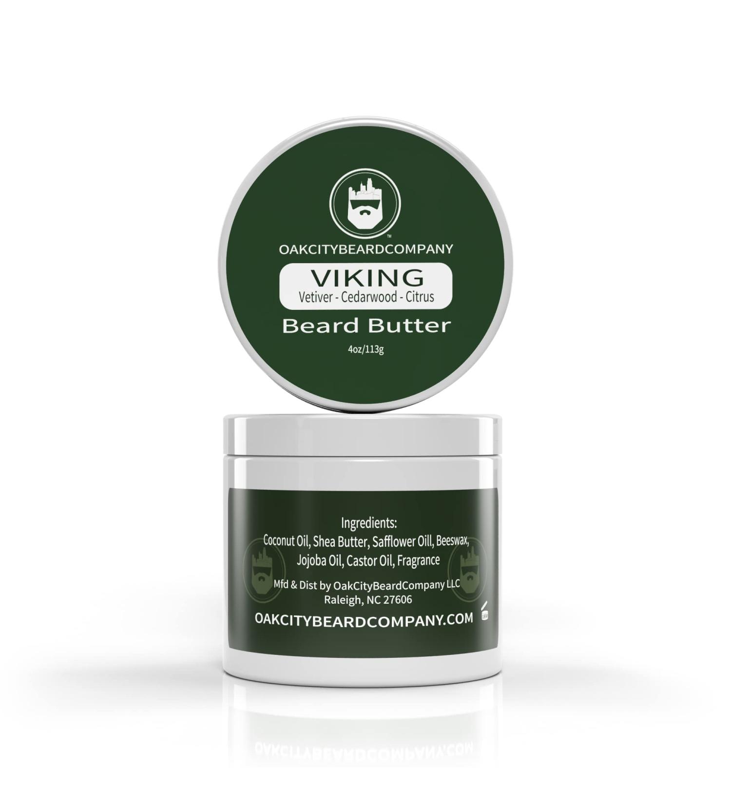 Oak City Beard Company Viking Beard Butter - 4oz Vetiver Cedarwood & Citrus - Nourishing Beard Conditioner - Buy Online on GoSupps.com