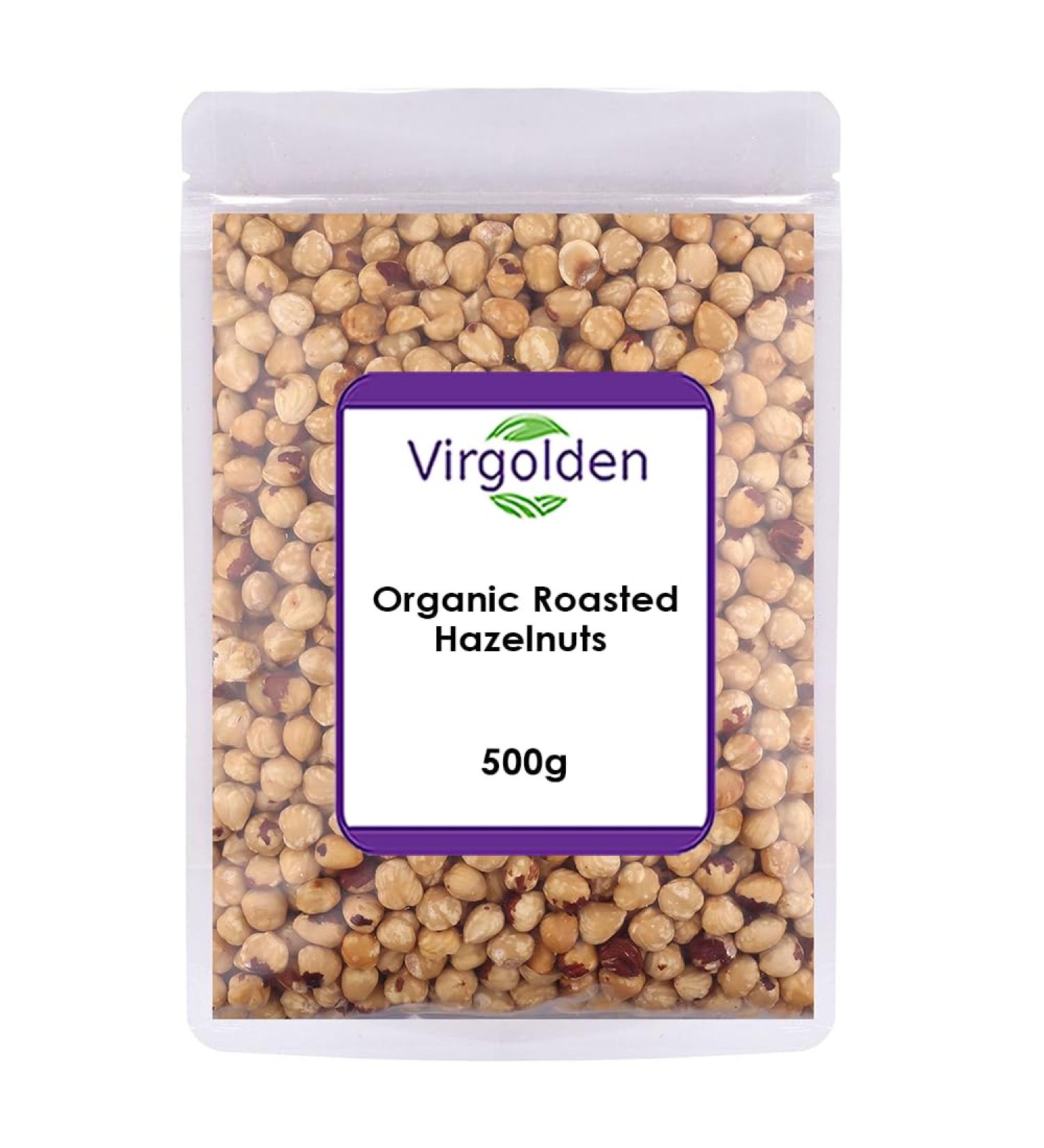 Organic Roasted Hazelnuts 500g by Virgolden Organic - Buy Online on GoSupps.com