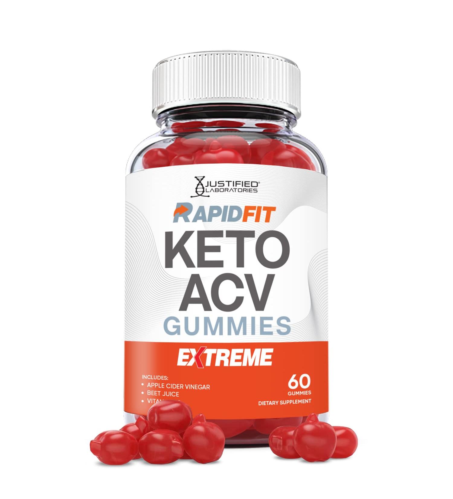 Rapid Fit Keto ACV Gummies 2000MG Extreme Formula | Vegan Non GMO with Pomegranate Juice, Beet Root & B12 | 60 Gummys - Buy Online on GoSupps.com