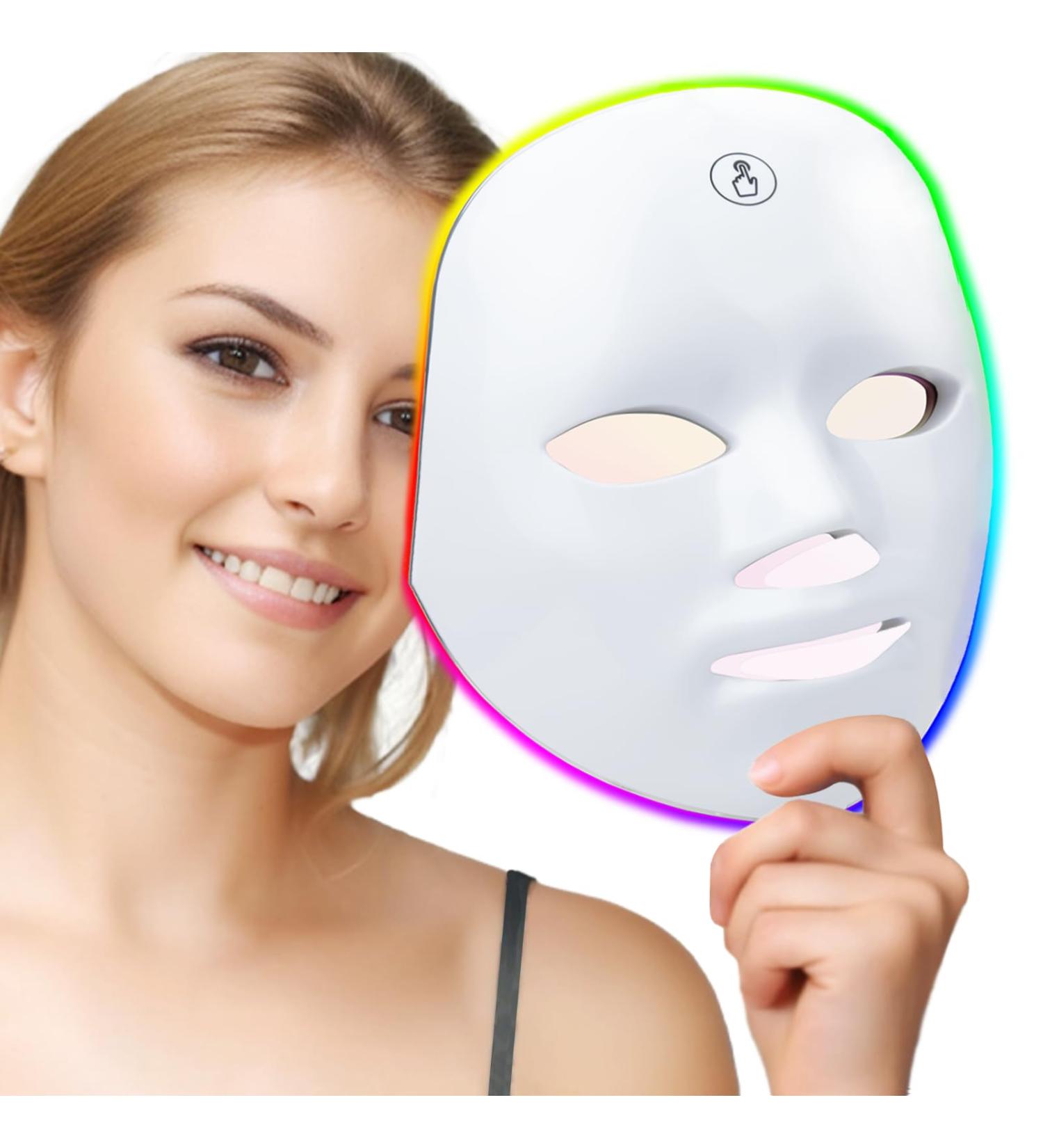 Meisense LED Face Mask - 7 Colors Light Therapy for Skin Care at Home | Red Light Therapy for Glowing Skin - Buy Online on GoSupps.com
