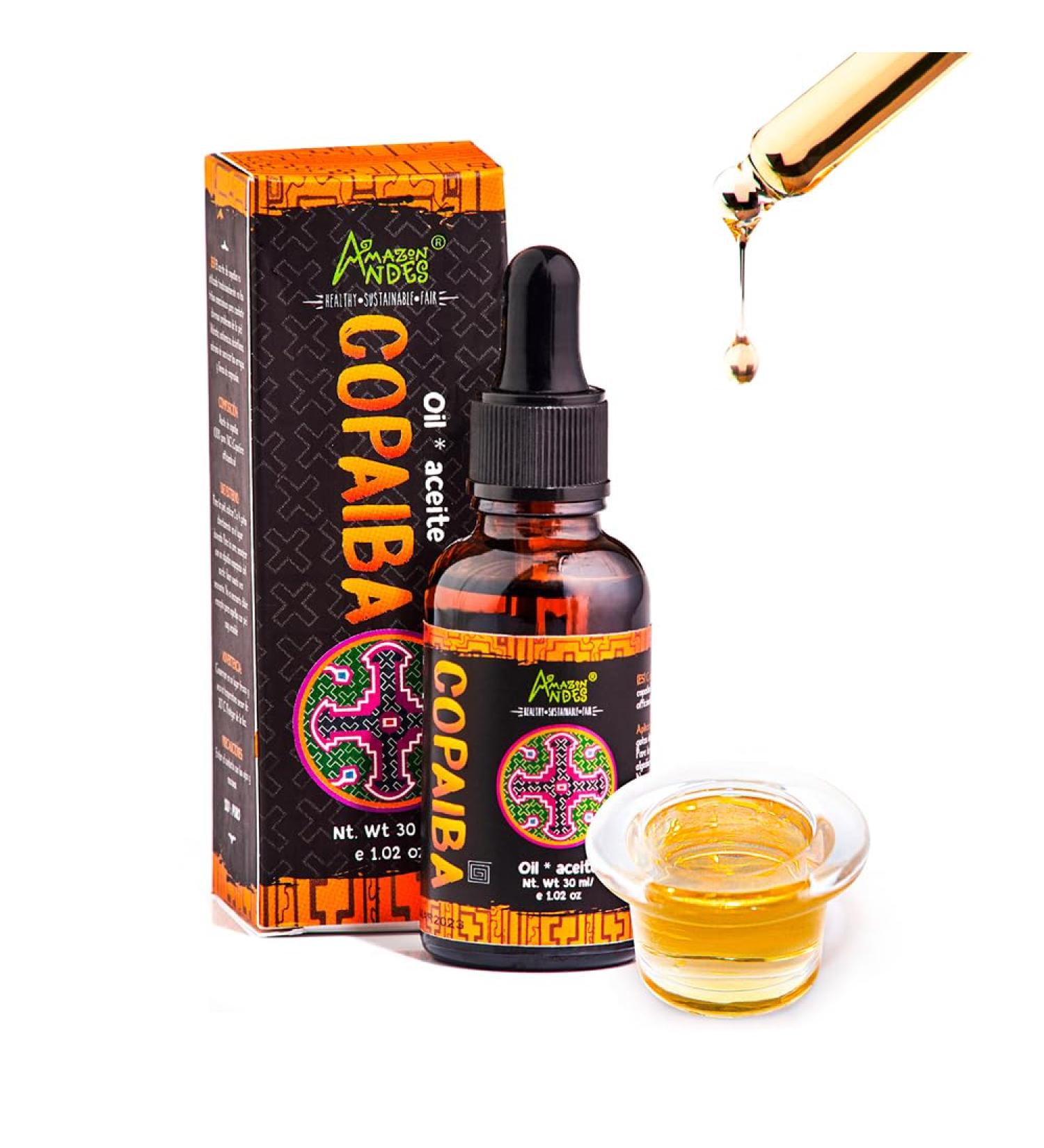 Copaiba Oil 30ml 100% Pure & Natural Steam Distilled from Wild-Harvested Copaifera Officinalis for Skin Care Massage & Aromatherapy - Buy Online on GoSupps.com