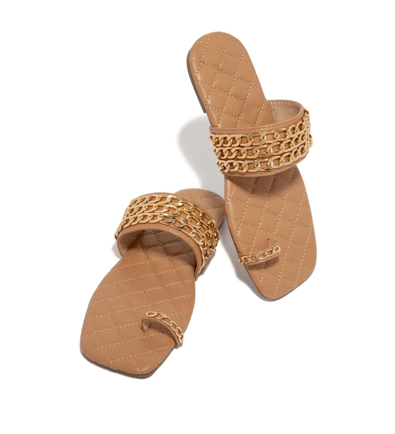 Casual Clip Toe Flip Flops | Flat Bottom Orthopedic Bunion Corrector Slippers | Size 6.5 Brown - Comfortable & Stylish - Buy Online on GoSupps.com