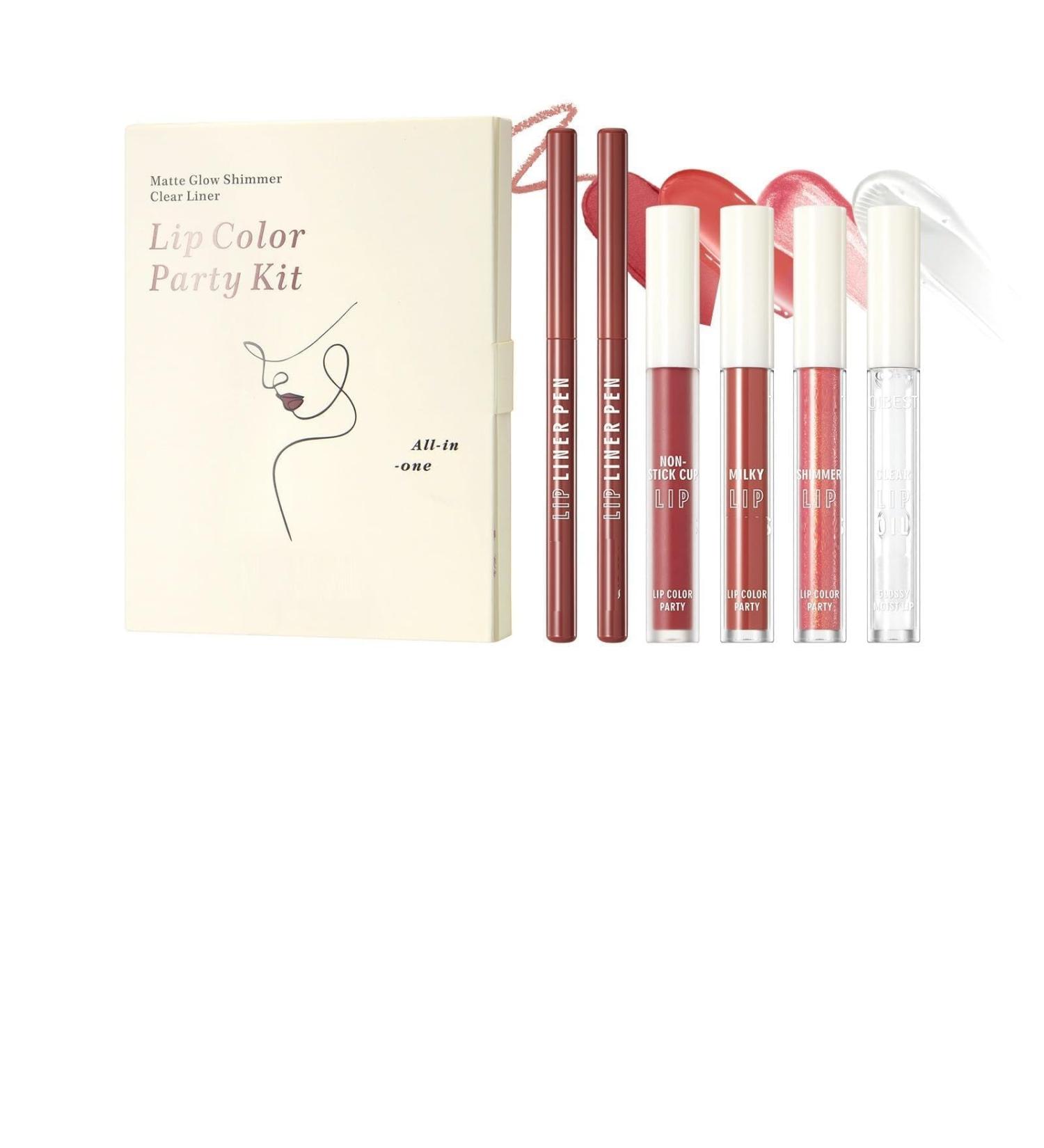  SONGVISON The Lip Color Party Kit is a complete set of beauty cosmetics including lip gloss and lip pencil for long-lasting waterproof wear and features matte finishes. - Buy Online on GoSupps.com