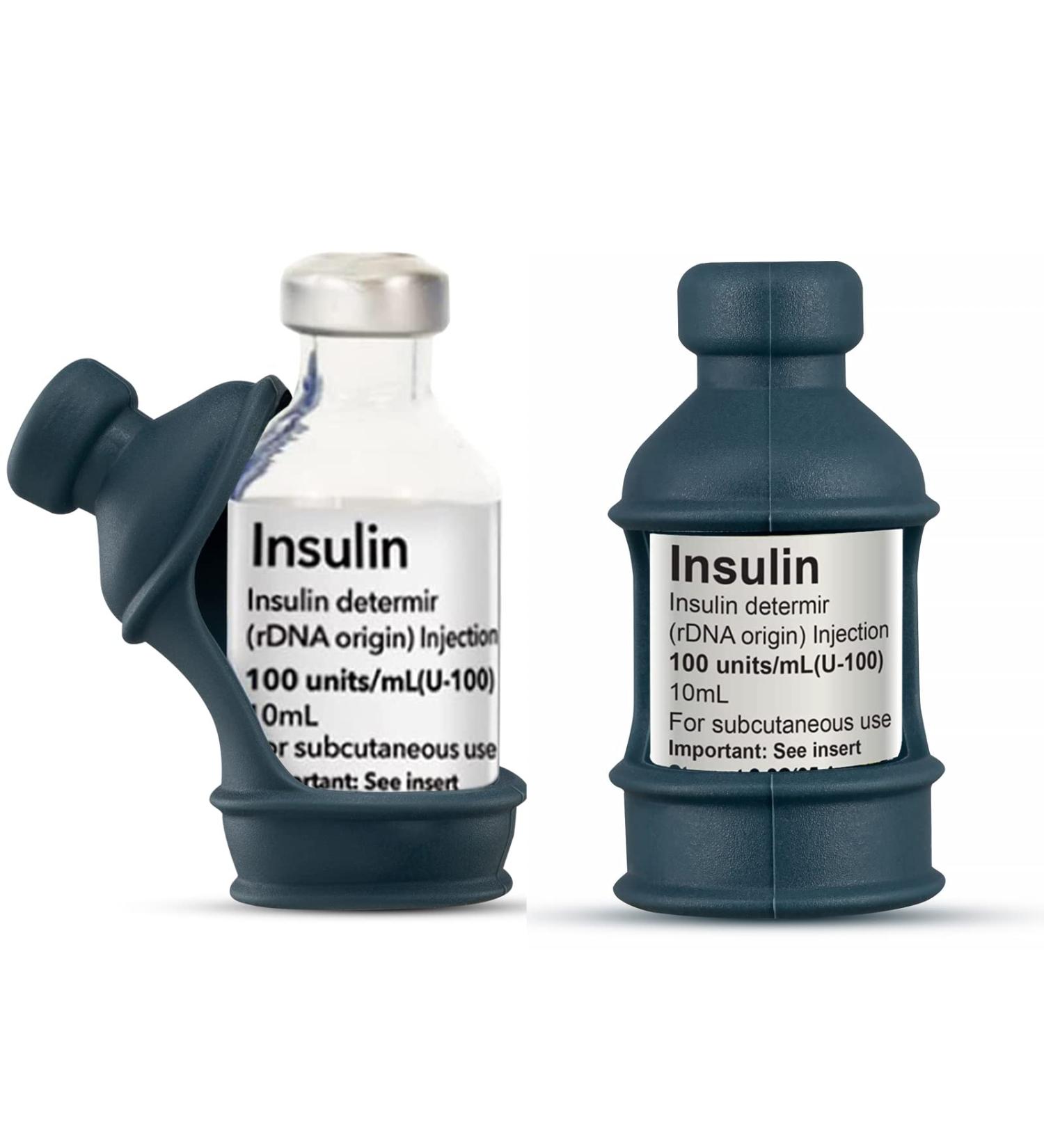 3-Piece Silicone Insulin Bottle Protective Cover for Diabetics - Protect Your Insulin Phials from Breaking (Gray) - Buy Online on GoSupps.com