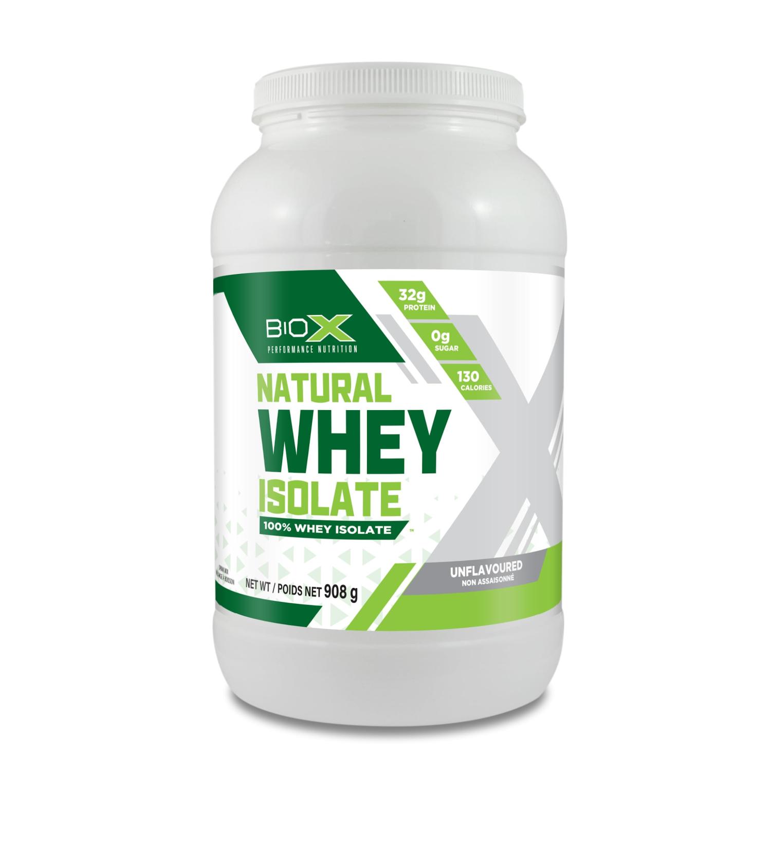 BioX Natural Whey Isolate | Unflavoured Whey Isolate Protein Powder | No Artificial Flavours or Sweeteners | 32g Protein Sugar Free Carb Free Low Lactose Protein Powder | 2LB (Unflavoured) Unflavored 908 g (Pack of 1) - Buy Online on GoSupps.com