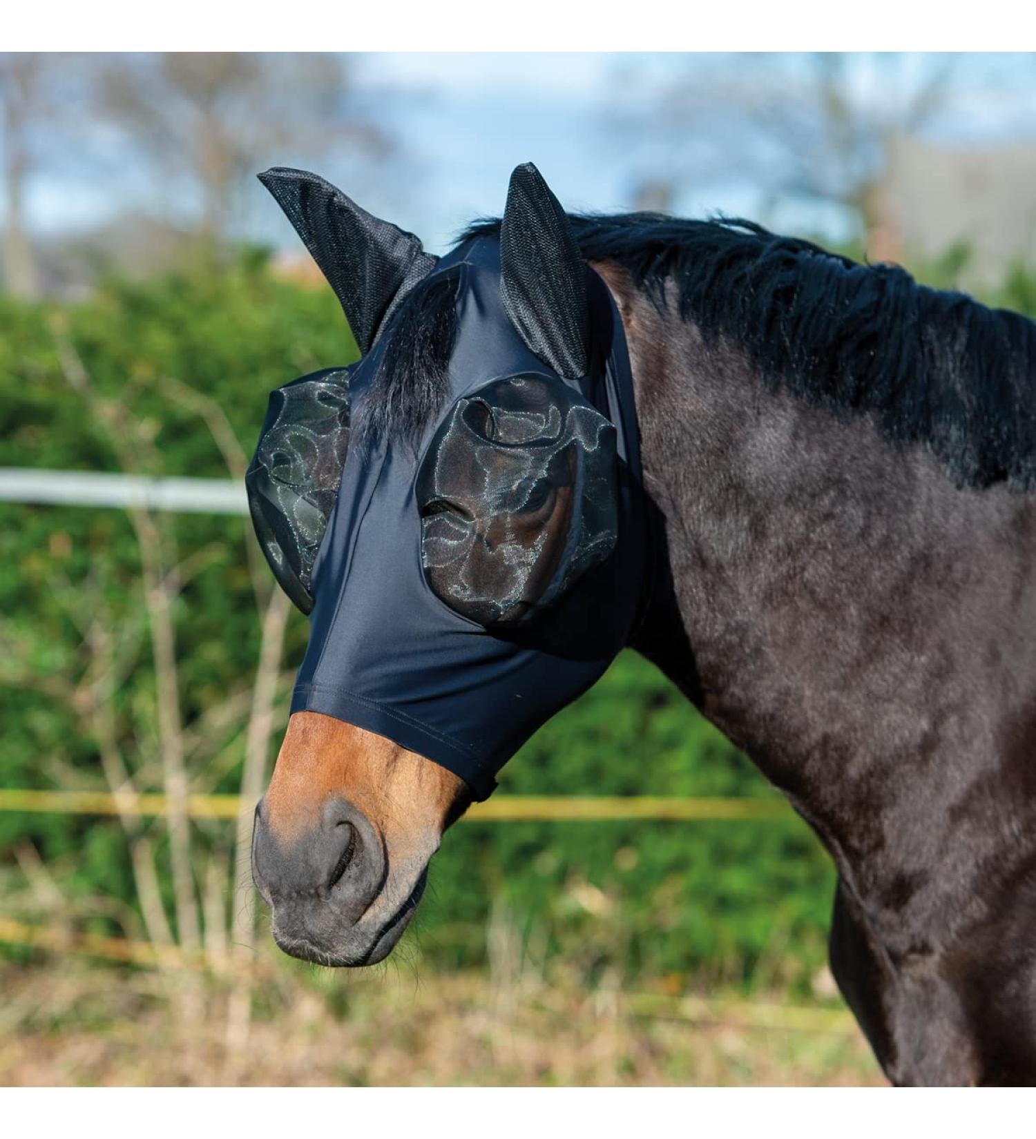 Busse Fly Mask Twin Fit Flexi in Black - Premium Horse Protection | International Shipping - Buy Online on GoSupps.com