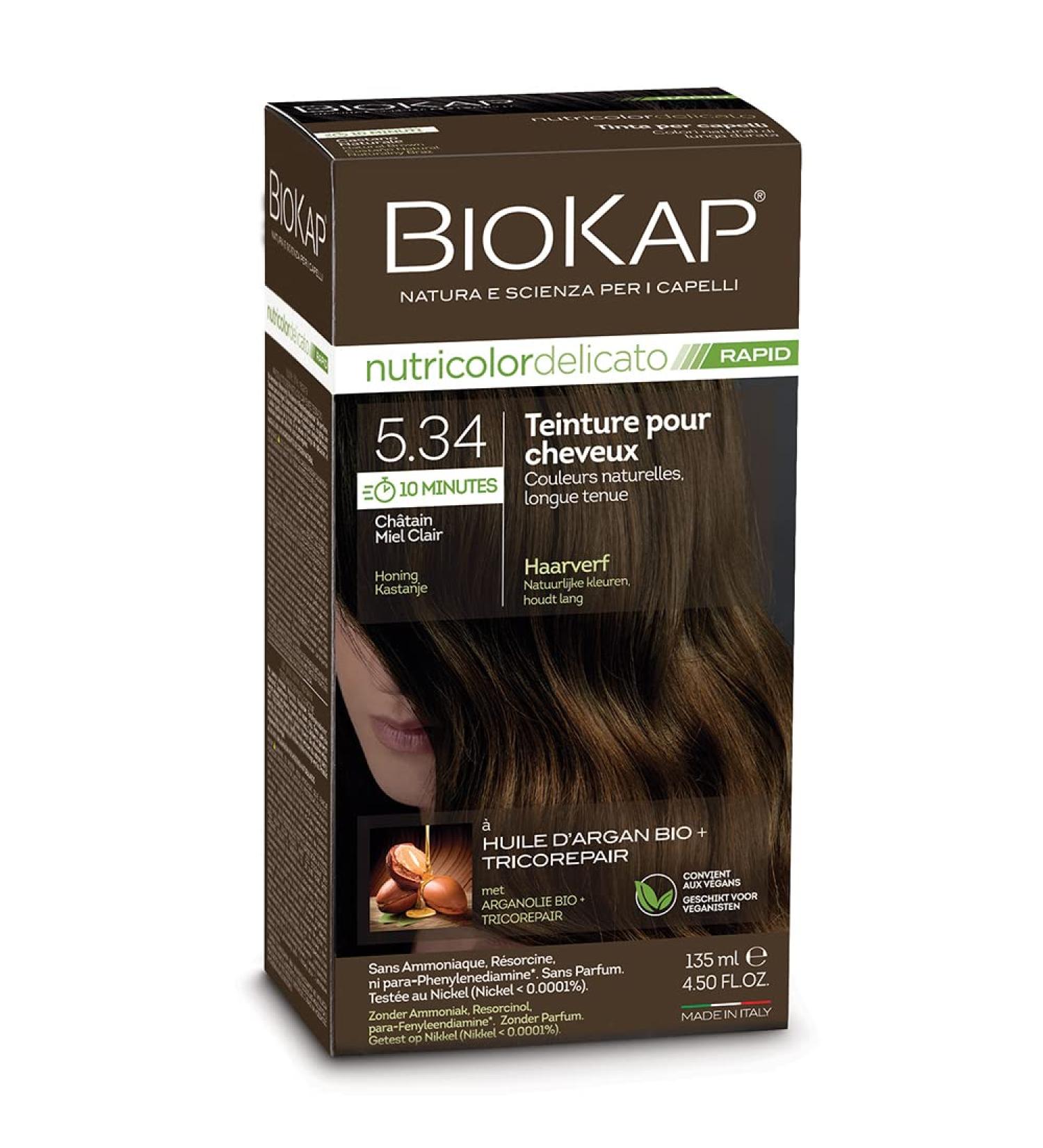 BIOKAP Biokap Delicato rapid hair colour 5.34 light honey brown