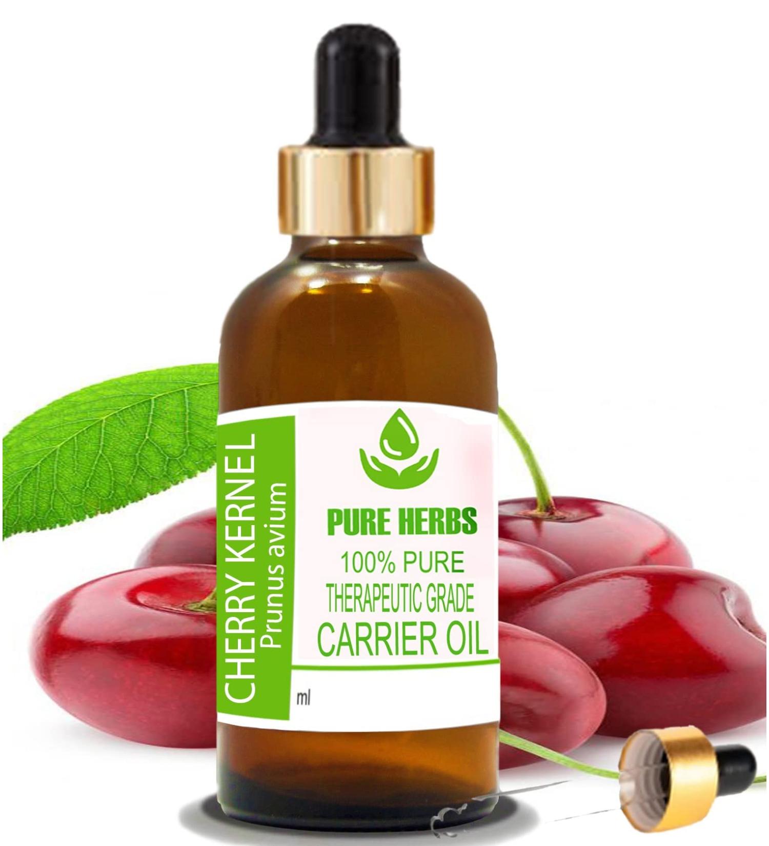 Pure Herbs Cherry Kernel Oil - 100% Natural Therapeutic Grade Carrier Oil 15 ml - Shop Internationally - Buy Online on GoSupps.com