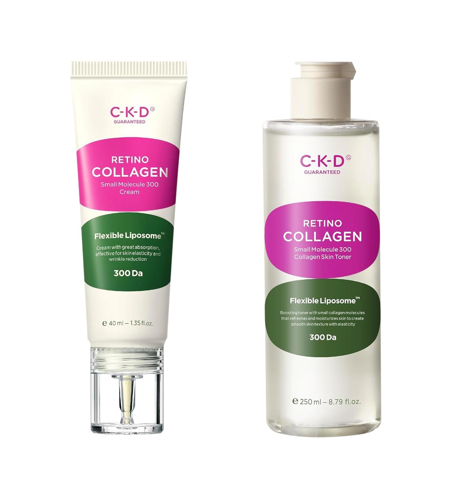 CKD Retino Collagen Anti-Aging Skincare Bundle Firming Face Cream & Hydrating Skin Toner with Retinal & Low Molecular Collagen for Wrinkle Reduction Elasticity Boost and Deep Moisture - Buy Online on GoSupps.com