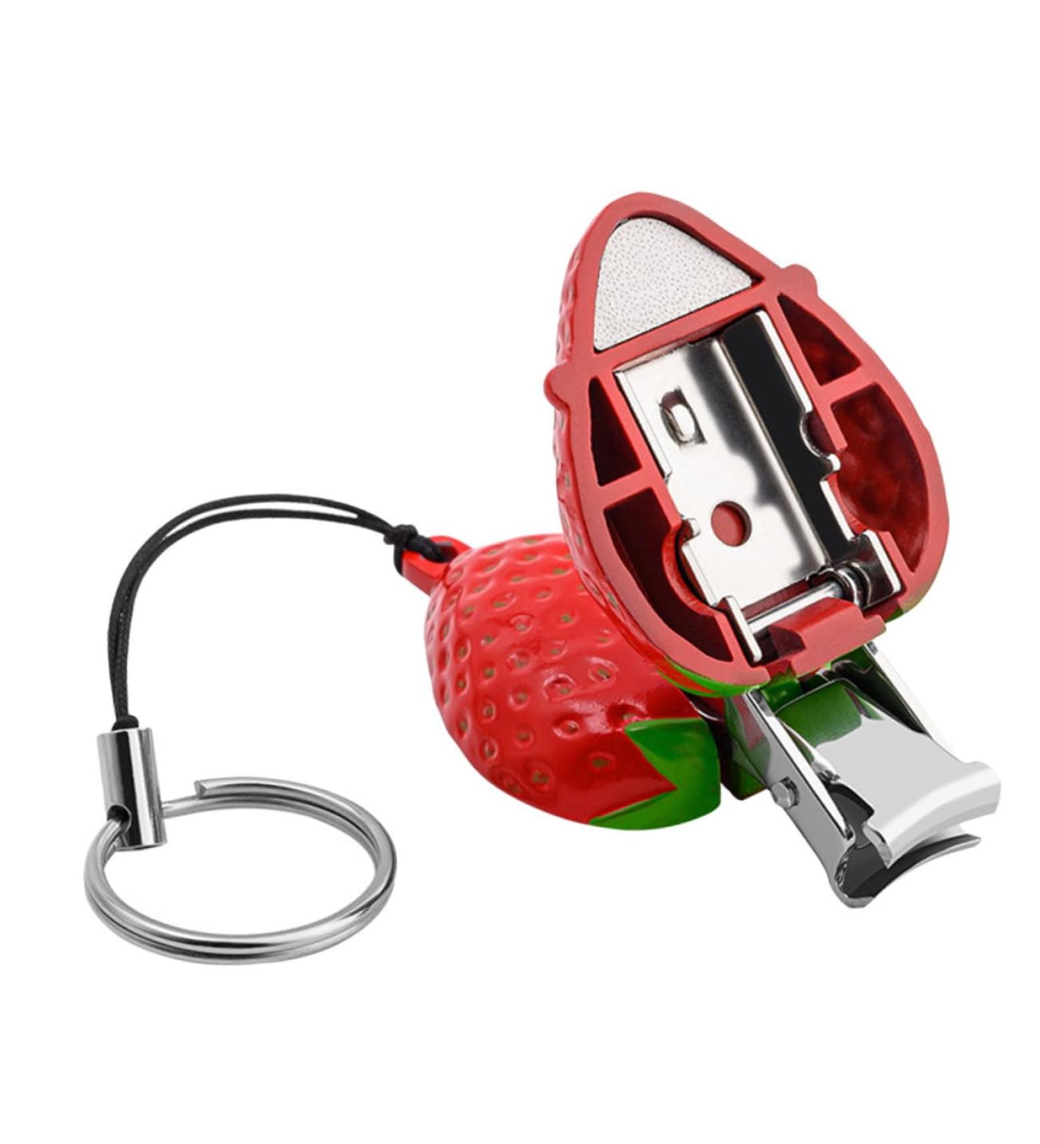 Beavorty Strawberry Nail Scissors acrylic nail clippers nail clippers for thick nails nail clippers for women nail clippers with catcher fruit key chain travel portable Stainless steel - Buy Online on GoSupps.com