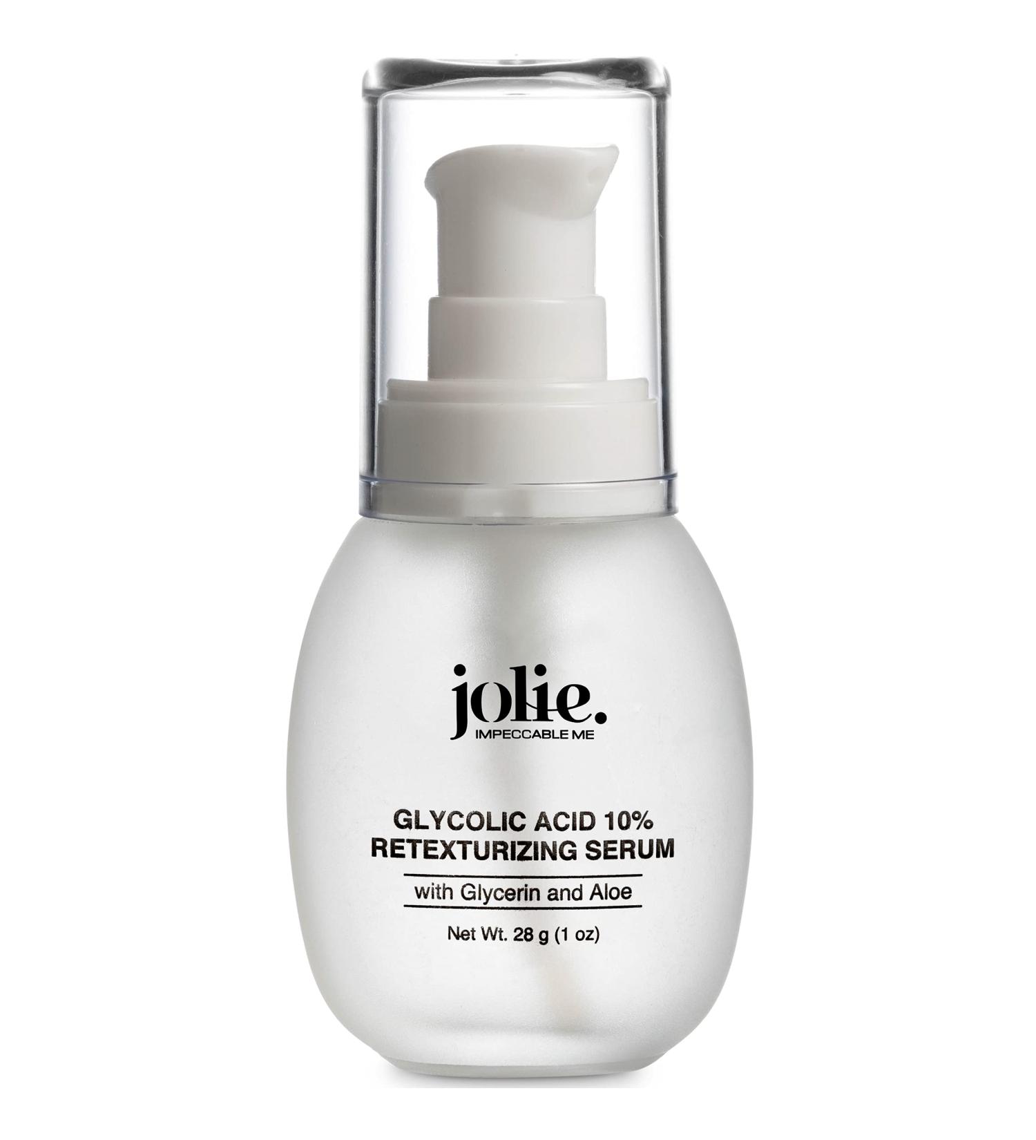 Jolie Glycolic Acid 10% Retexturizing Serum - Anti-Aging Vegan & Gluten-Free - Refines Skin Texture & Reduces Wrinkles - 28g - Buy Online on GoSupps.com