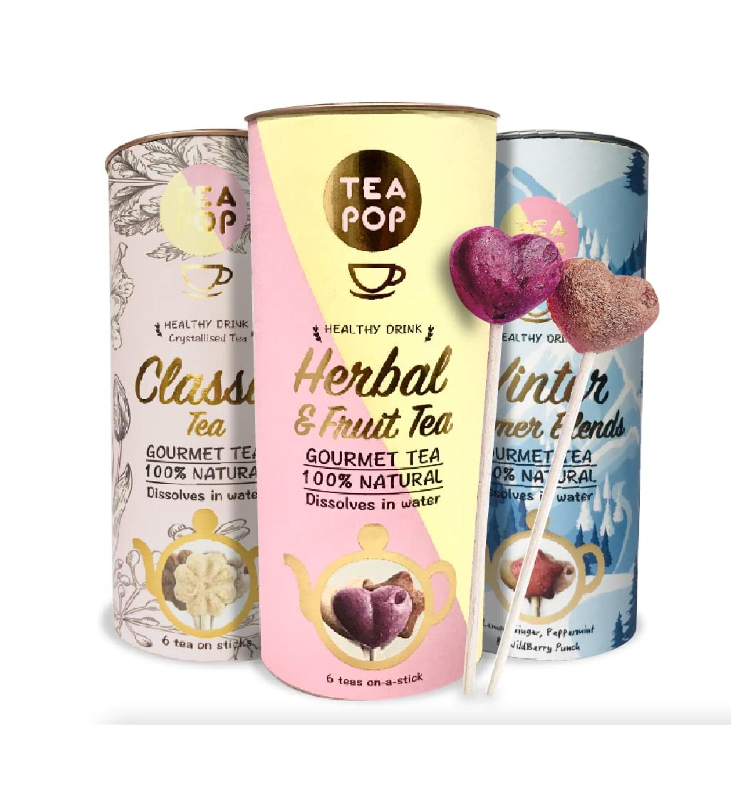 Buy Tea Pop Herbal & Fruit Tea AM Stick | 100% Natural Antioxidant Tea - 3 Tube Set - Buy Online on GoSupps.com
